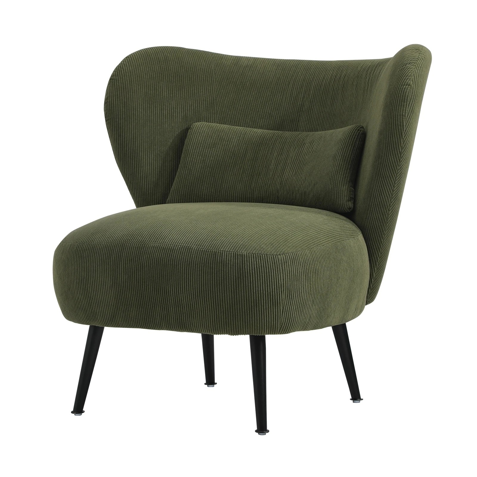 8 Oikiture 2x Armchair Lounge Chair With Lumbar Pillow Wingback Velvet
 - Green, 8 of 10