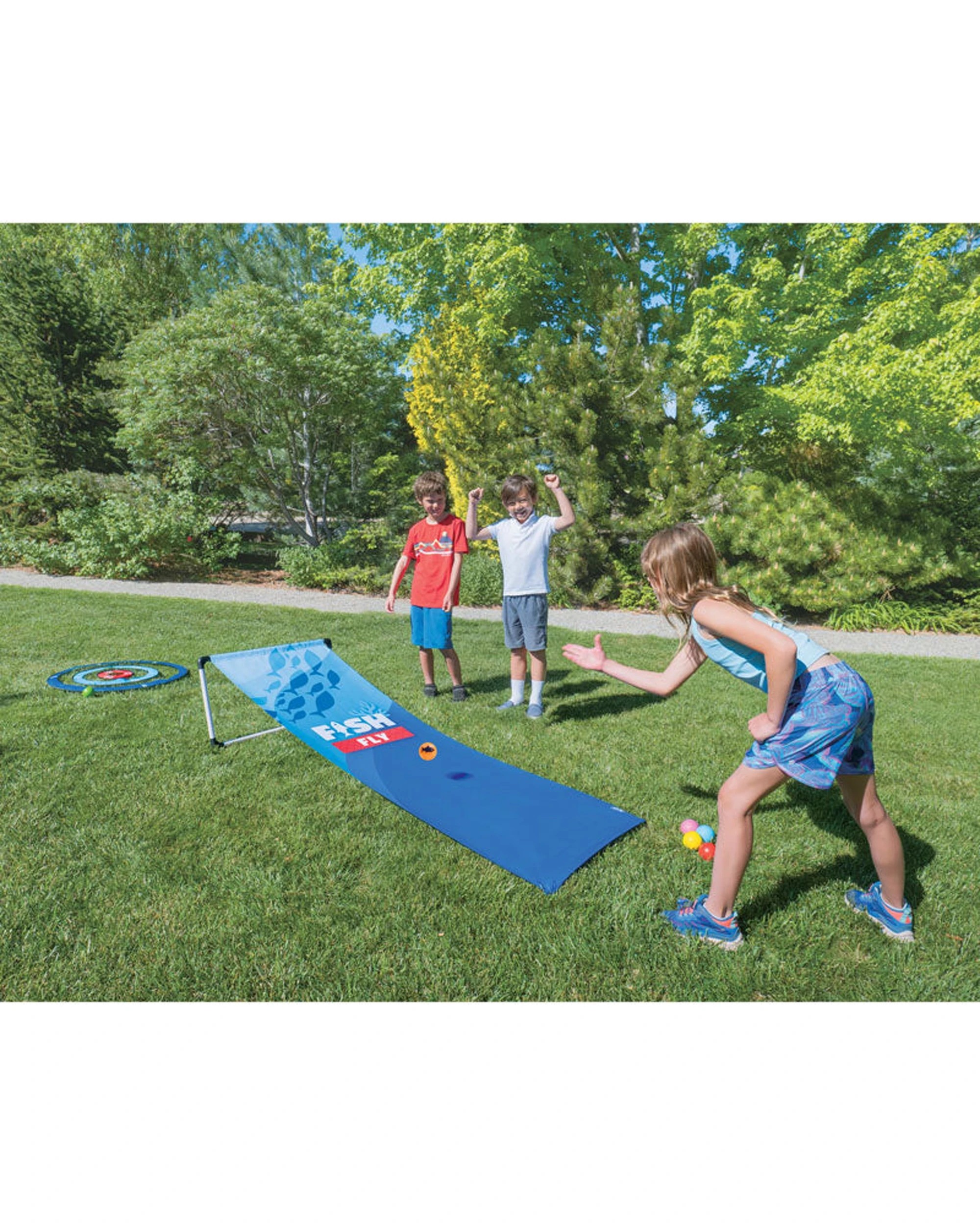 9 Do U Play Kids FISH FLY Yard Game Backyard Skill Game Kids Outdoor Toy Fun Activity - Blue, 9 of 9