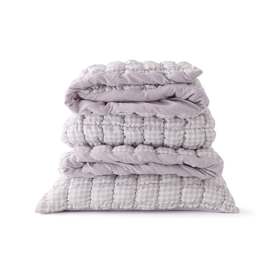 6 Quilted Puff Comforter Set - King Bed, Lilac, 6 of 6