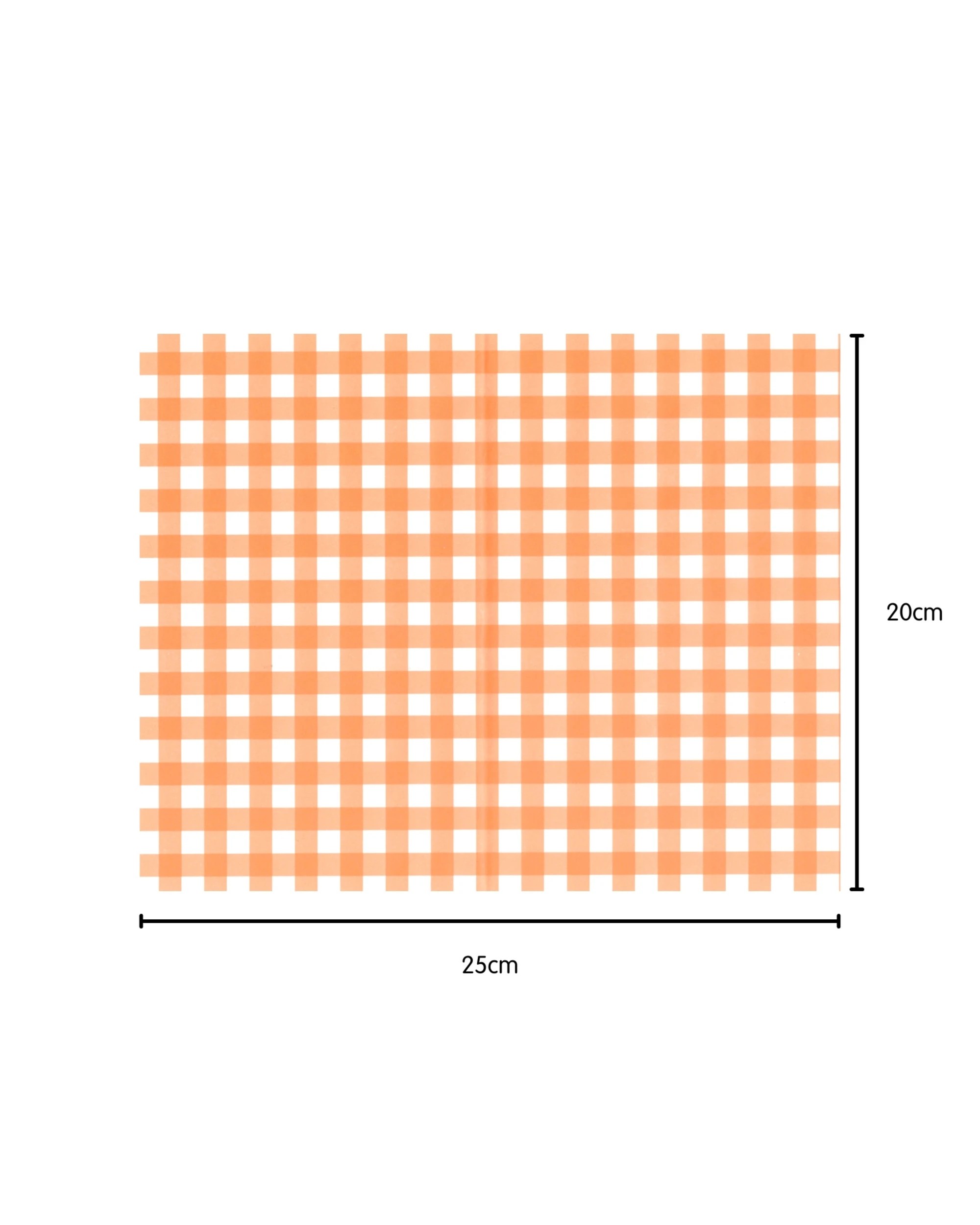 4 Artwrap Orange Gingham Grease Proof Paper Plate Tray Liners 8 Sheets - Orange, 4 of 5