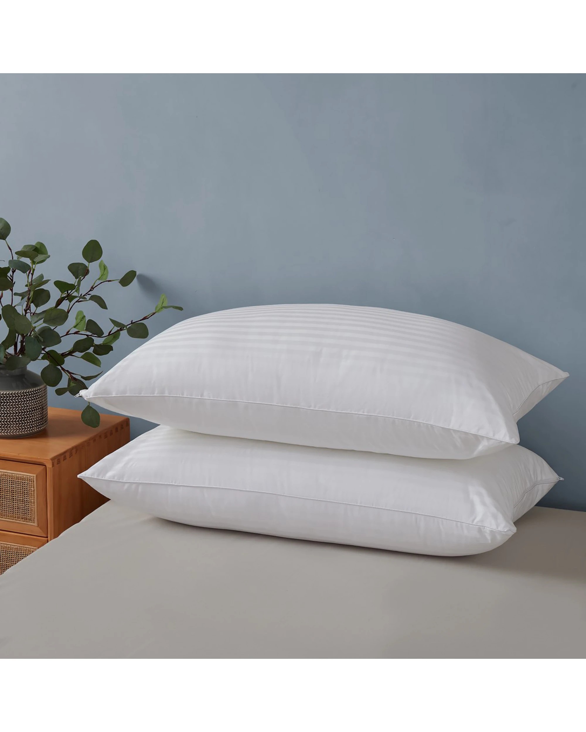 2 Dreamaker Premium 100% Cotton King Pillow Protector Twin Pack 50x90cm - White, 2 of 6