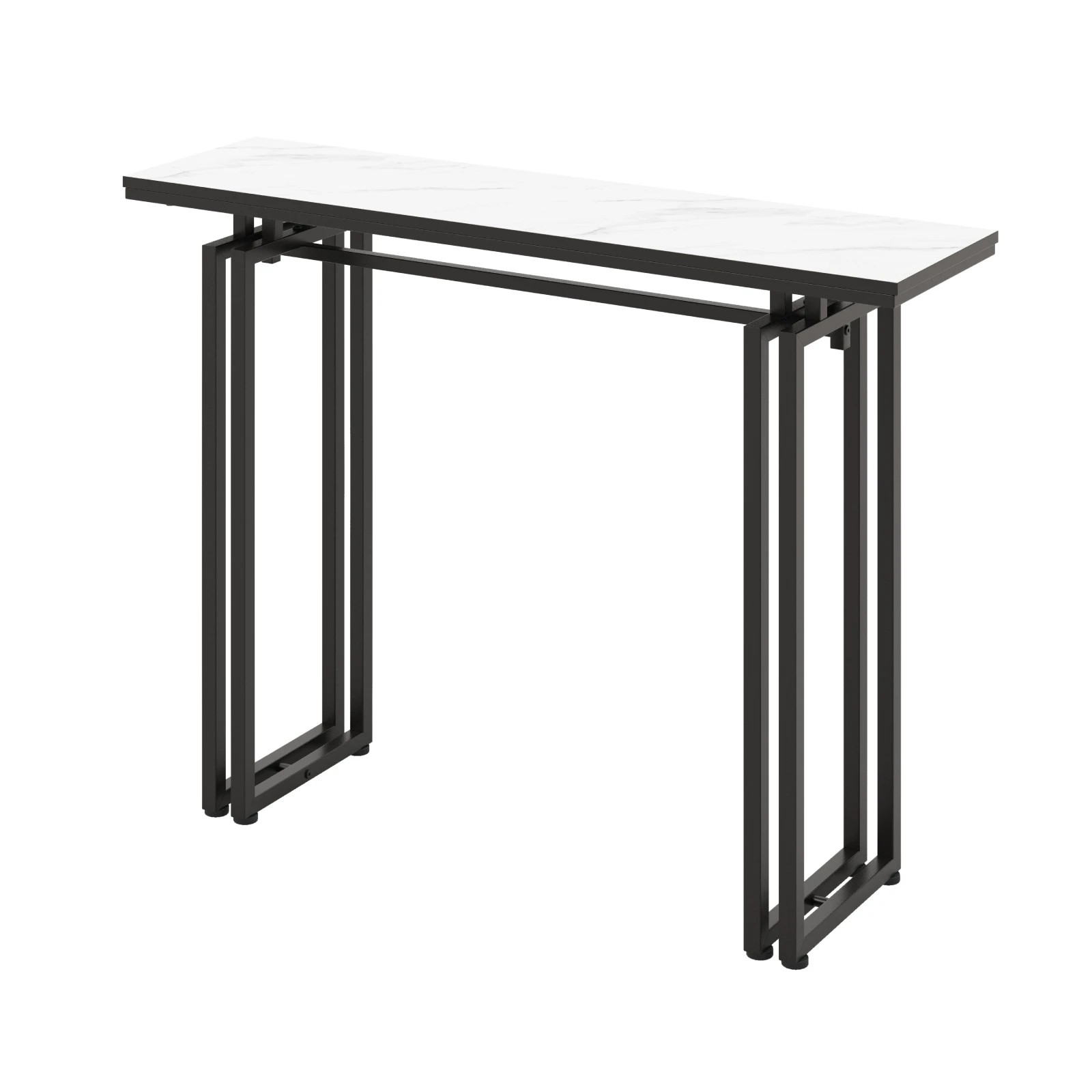 1 Costway Accent Console Table Faux Marble Sofa Table w/Adjustable Footpad, 1 of 3