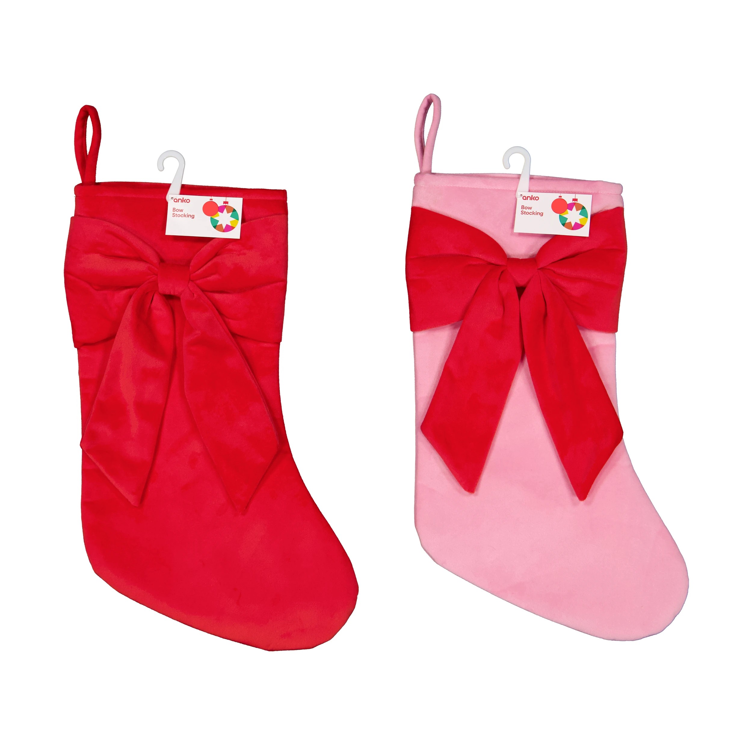 4 Bow Stocking - Assorted, 4 of 4