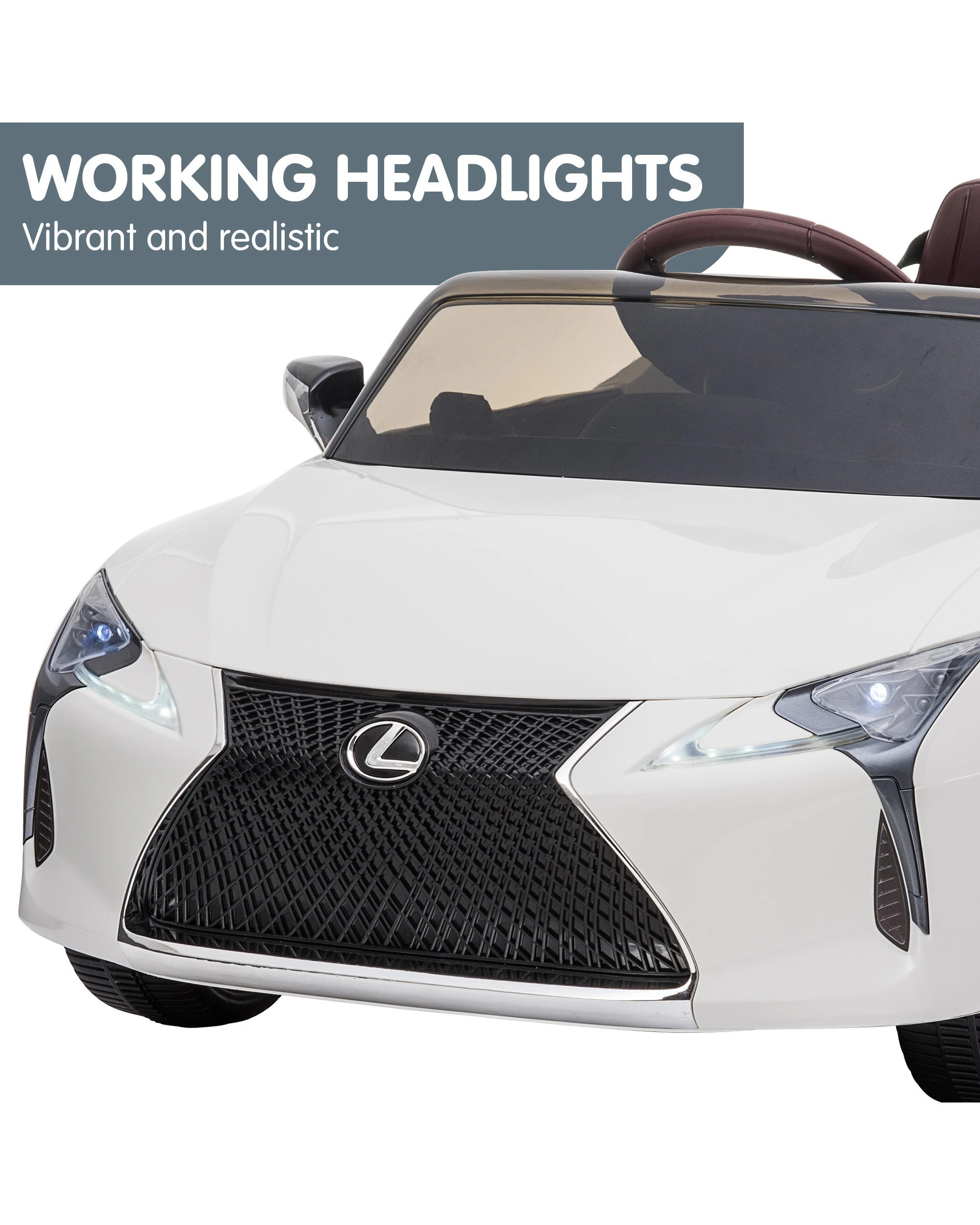 6 Kahuna Licensed Lexus LC 500 Kids Electric Ride On Car - White, 6 of 10