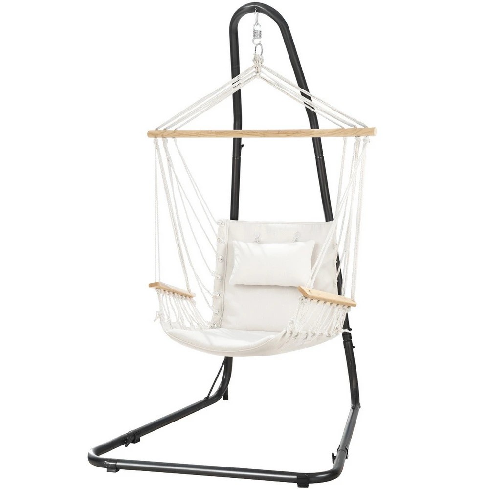 1 Gardeon Hammock Hanging Chair with Heavy Duty Steel Stand - - Multi, 1 of 6