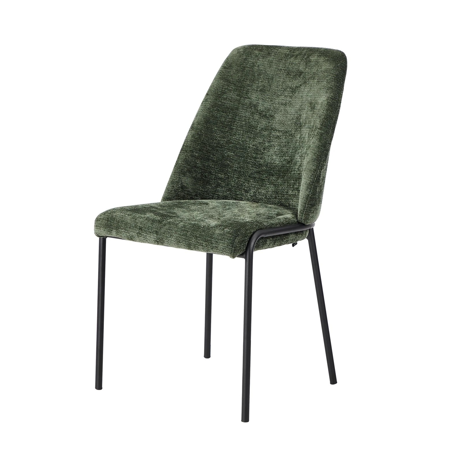 7 Oikiture Set of 4 Dining Chairs Chenille Fabric Kitchen Chair Padded Seat - Green, 7 of 9
