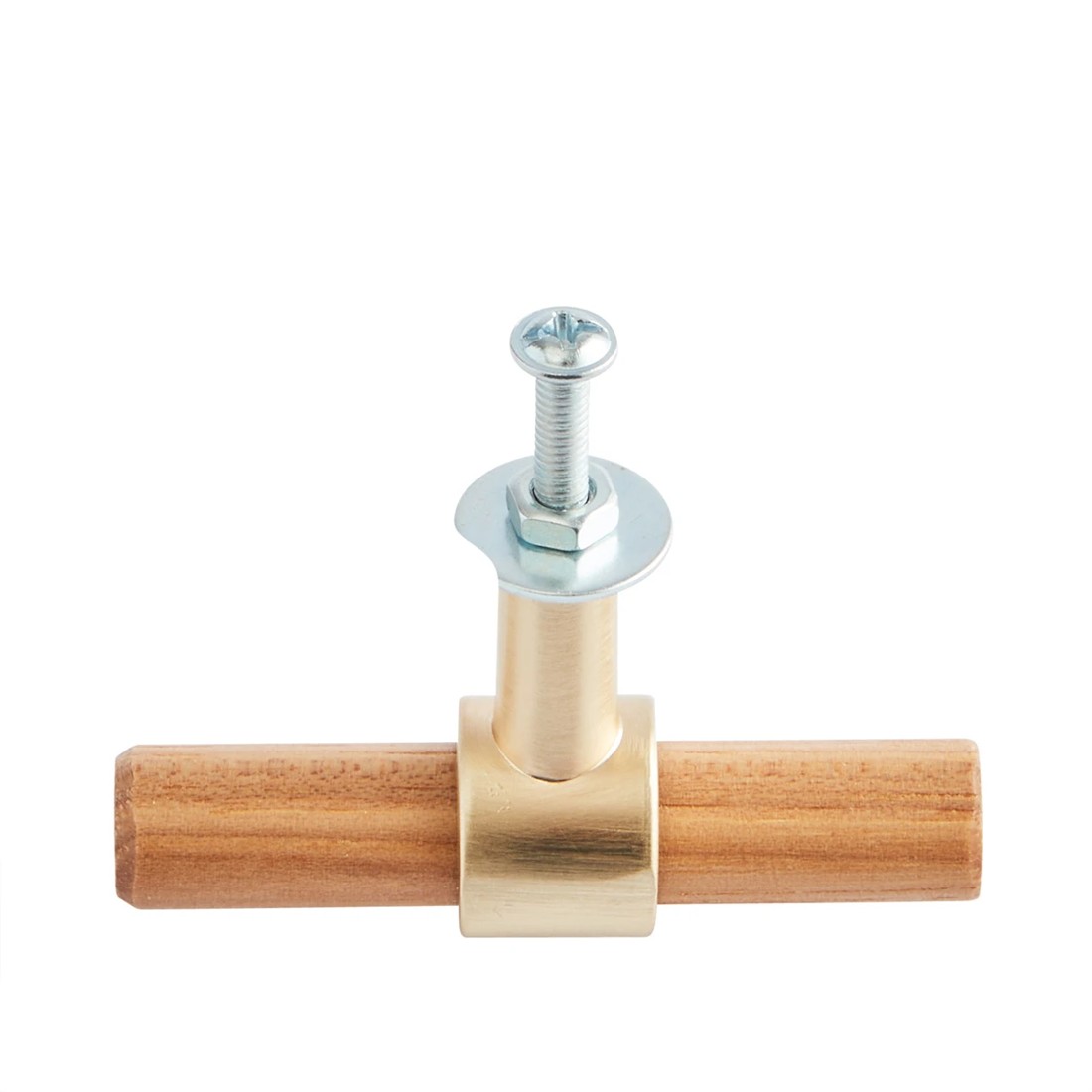 4 2 Pack Oak and Gold Look Handles, 4 of 6