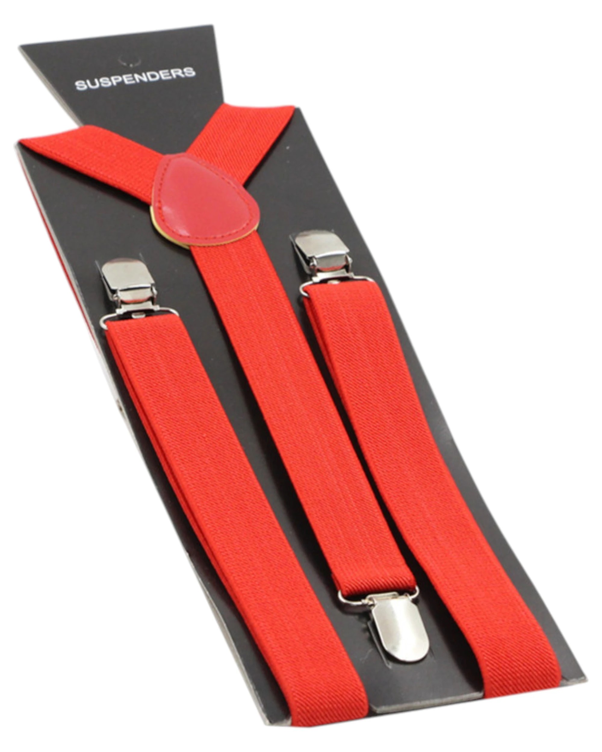 1 Zasel Mens Adjustable 85cm Suspenders - Red, 1 of 1