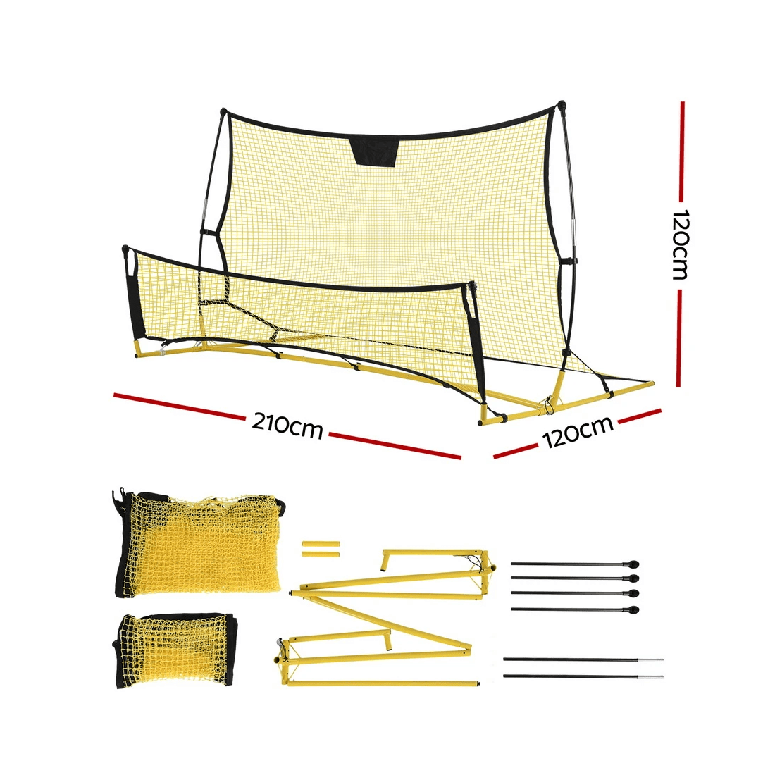 2 Everfit 2.1m Football Soccer Net Portable Goal Net Rebounder Sports Training - Yellow, 2 of 2