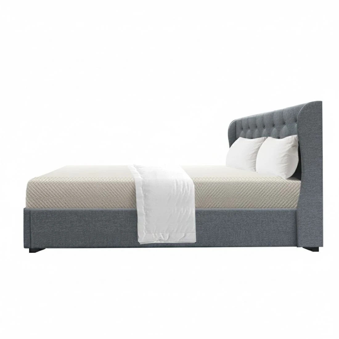 4 Artiss Bed Frame Queen Size Gas Lift  ISSA - Grey, 4 of 8