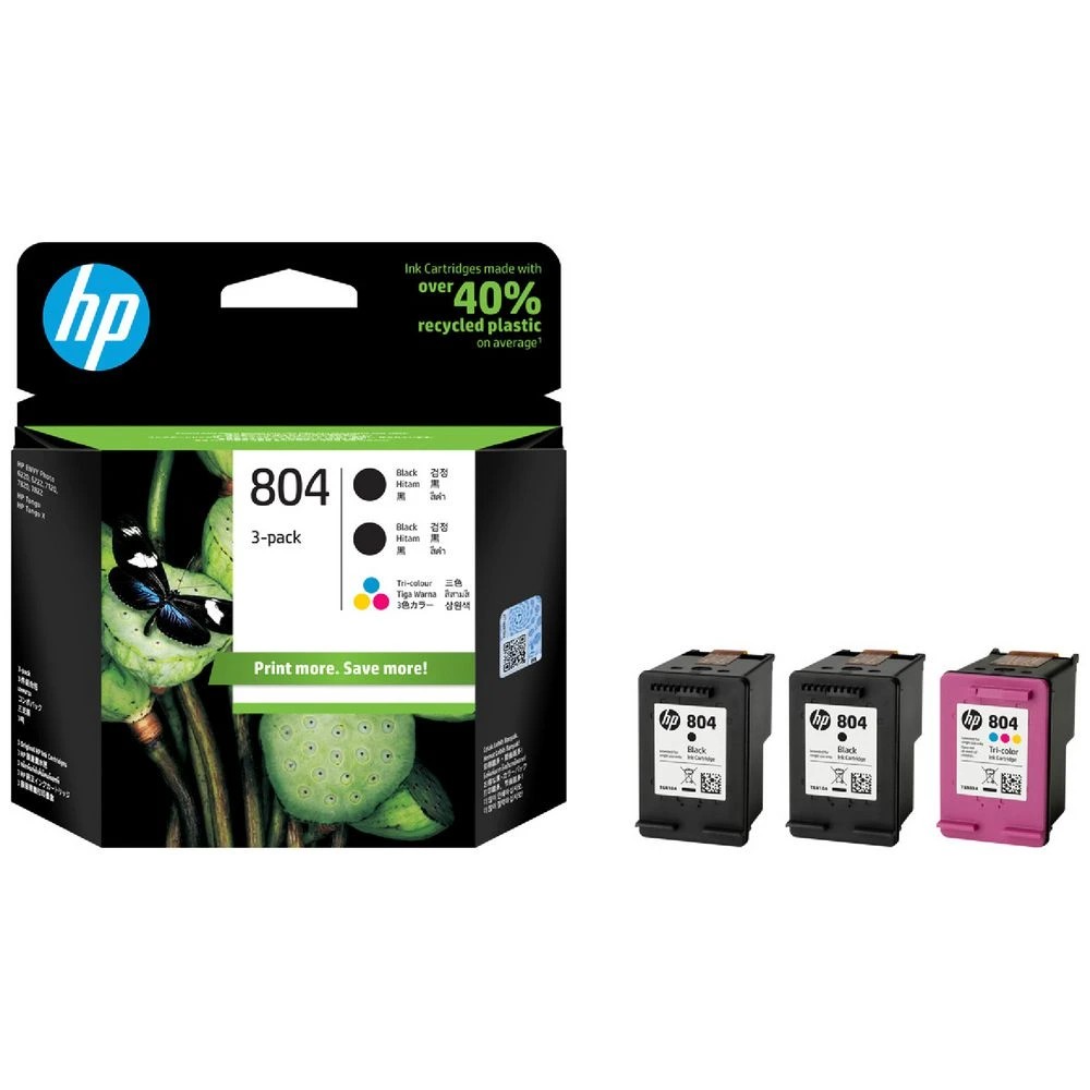 1 HP 804 Ink  Cartridge Value Combo Colour/Black 3 Pack, 1 of 6
