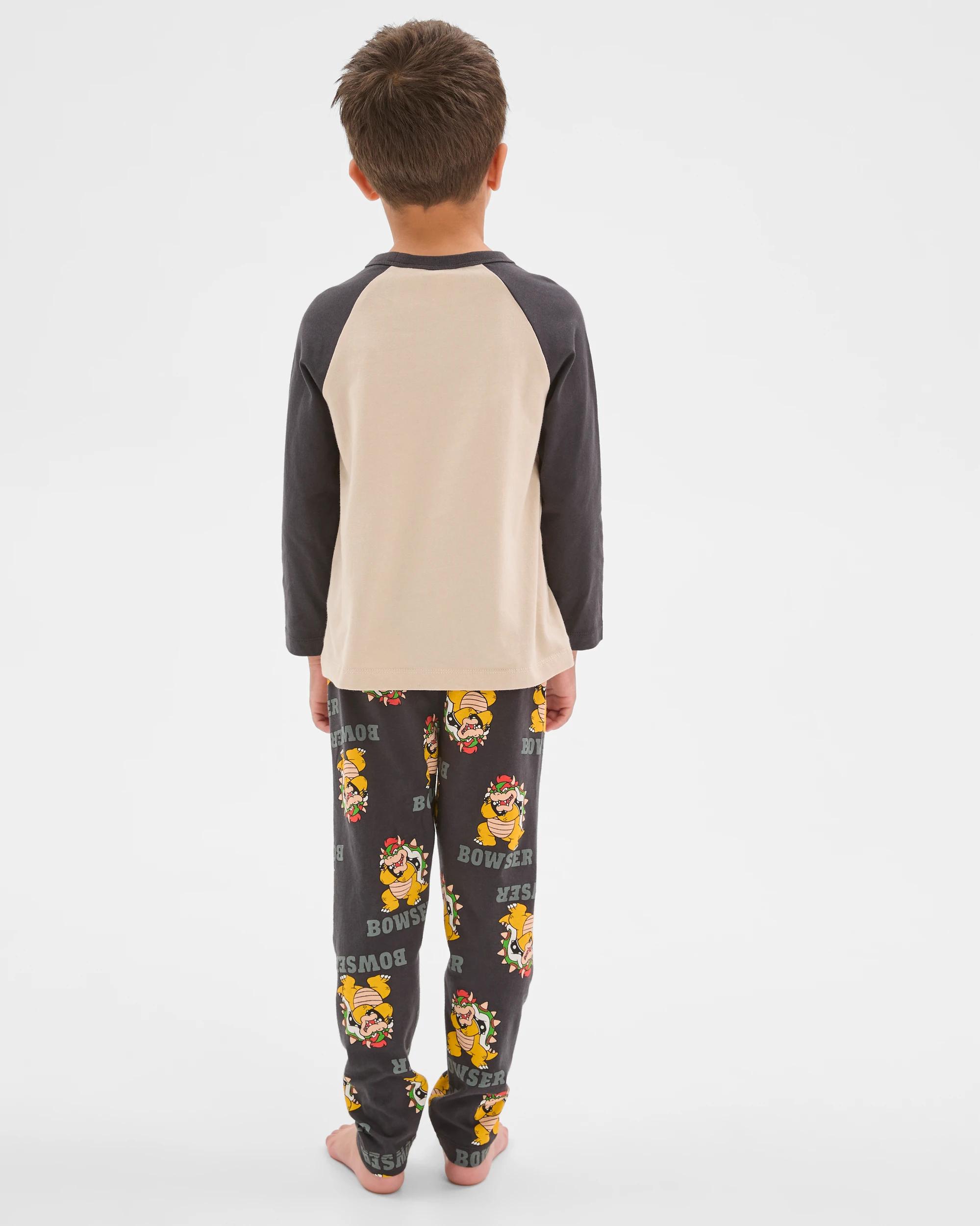 4 Super Mario Australian Cotton Younger Boys Knit Pyjama Set BOWSER, 4 of 6