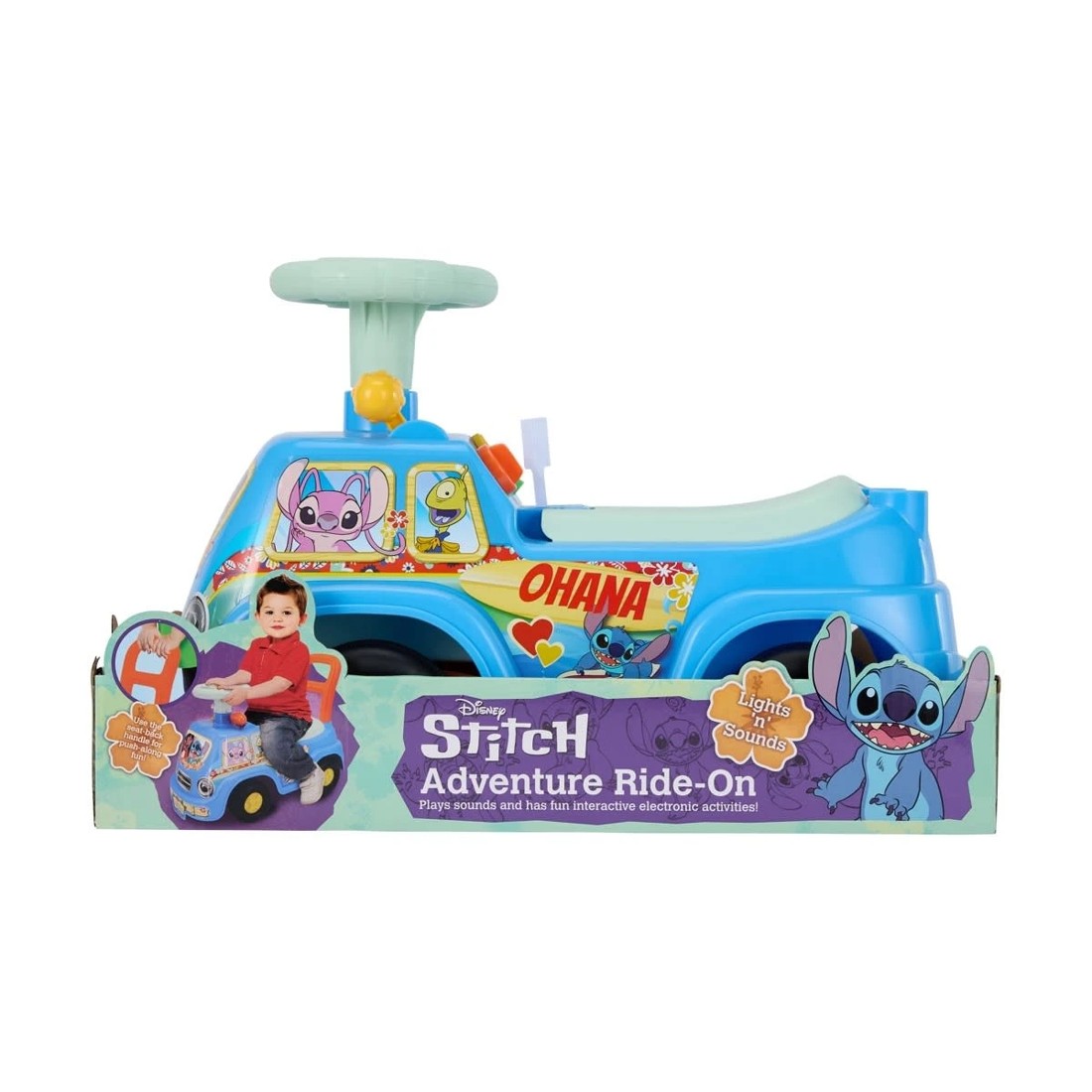 1 Kiddieland Disney Lilo & Stitch Adventure Light 'n' Sound Ride On, 1 of 8