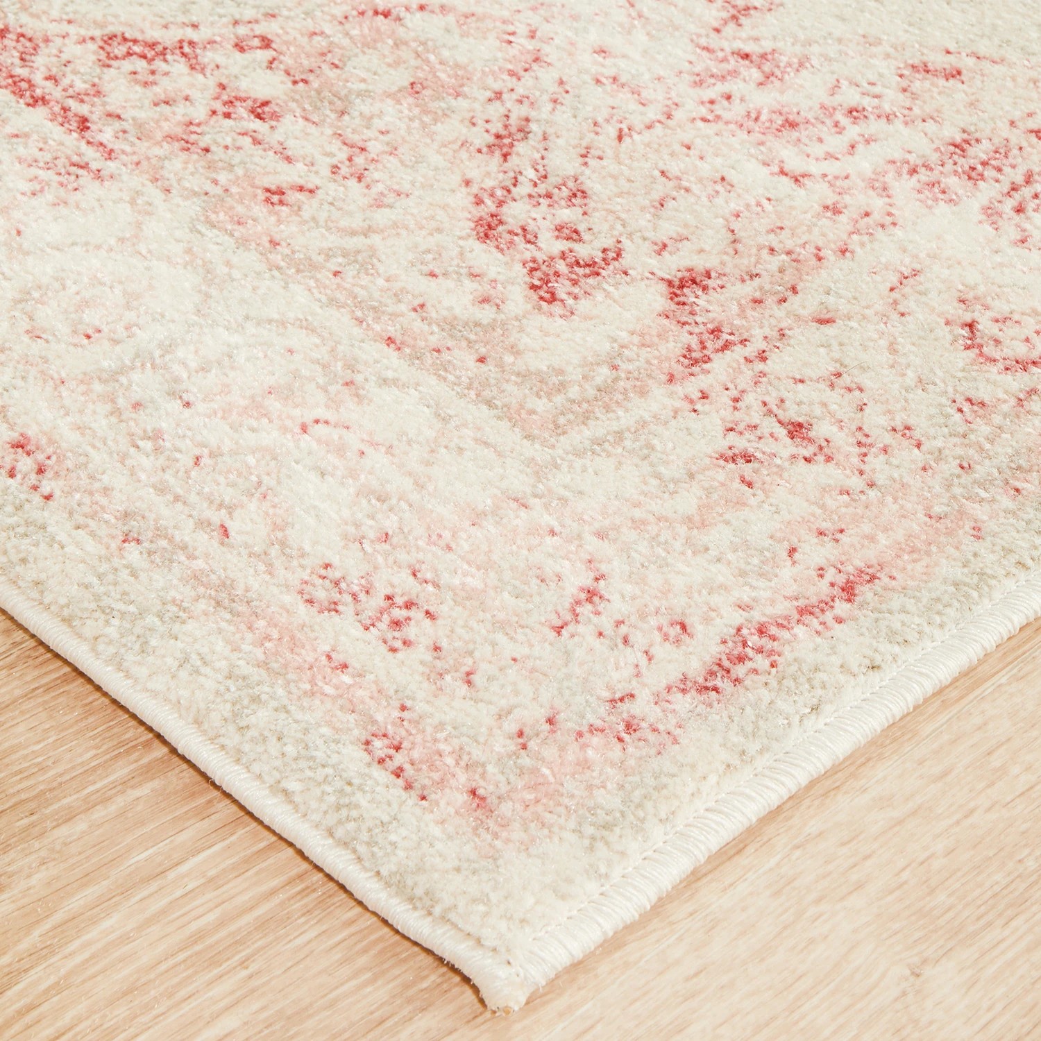 5 Common Ground Rugs Mason 702 400x80cm - Large Runner Power Loomed Pet Friendly Rug - Pink, 5 of 7