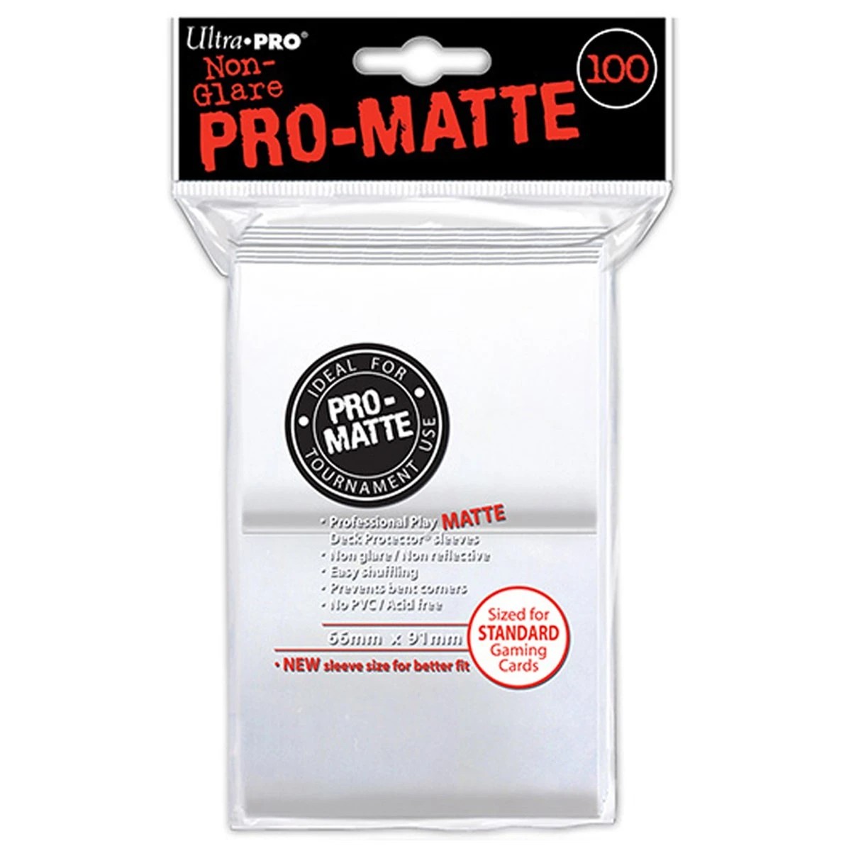 1 Ultra Pro Deck Protector Sleeves Pro Matte White Standard 100ct 66 X 91mm, 1 of 3