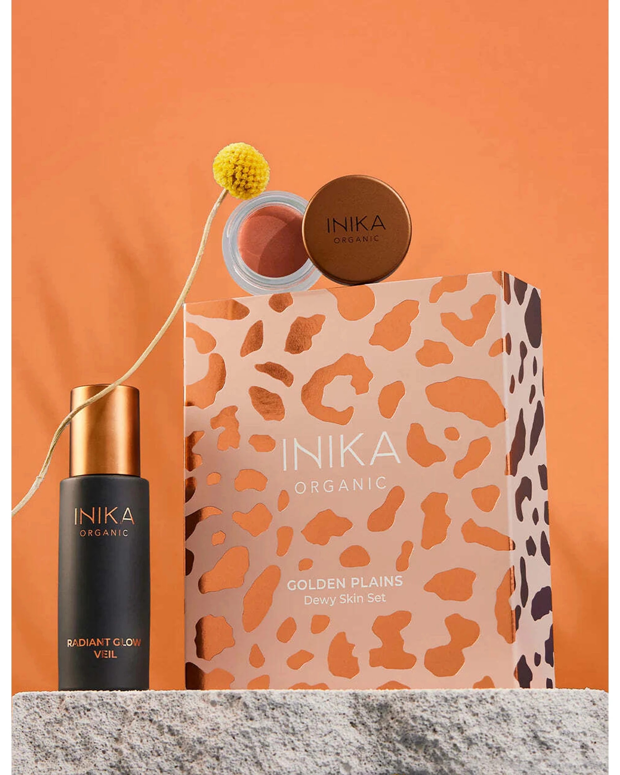 2 Inika Organic Golden Plains Dewy Skin Set Radiant Glow Veil And Lip Cream - Multi, 2 of 2