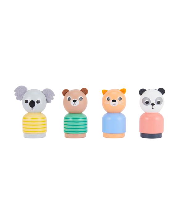 4 Piece Wooden Animals