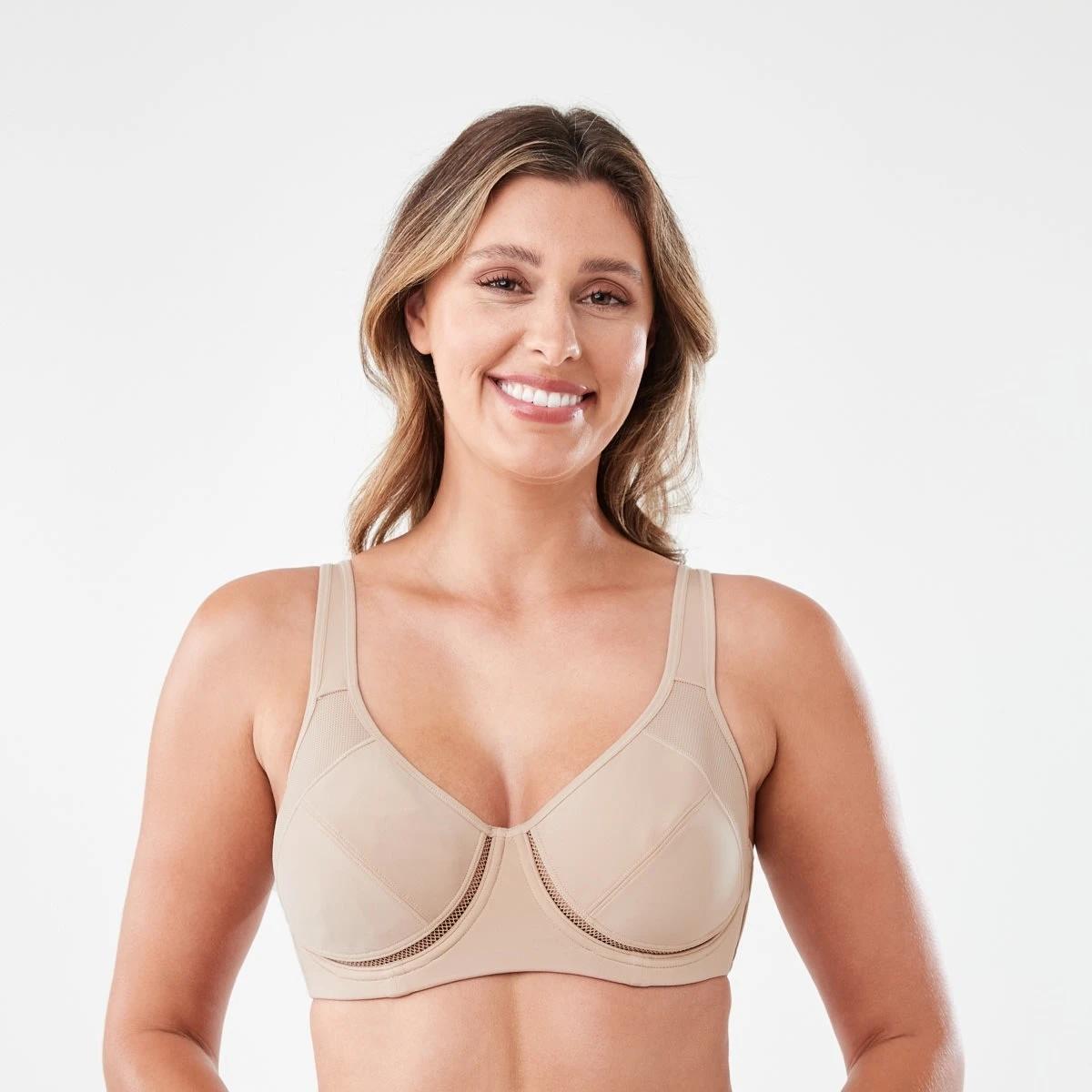 1 Cross Elastic Underwire High Support Sports Bra LIGHT FAWN, 1 of 7