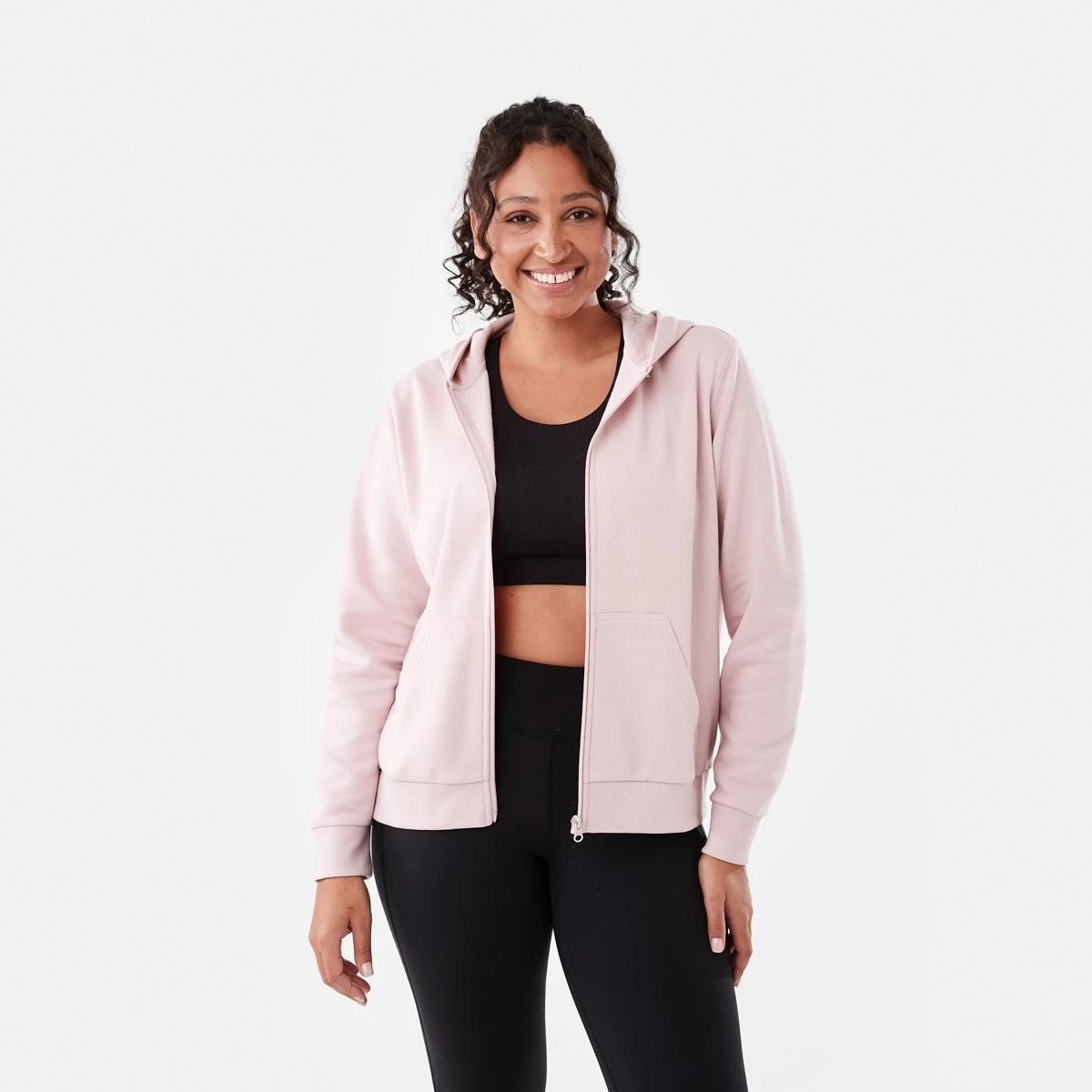 1 Active Womens Zip Through Hoodie QUARTZ PINK, 1 of 7