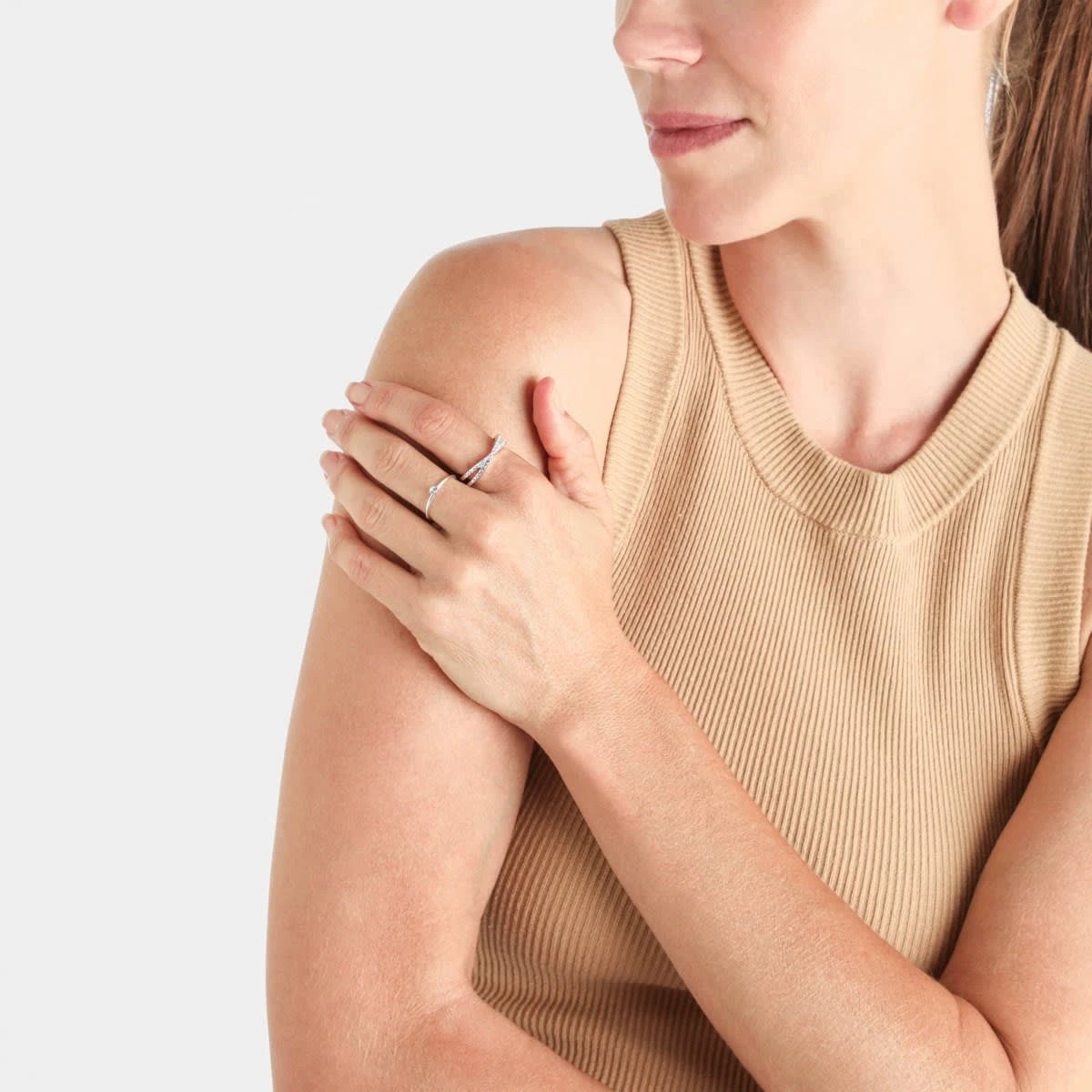 4 6 Pack Diamante Stack Rings - Silver Tone, 4 of 5