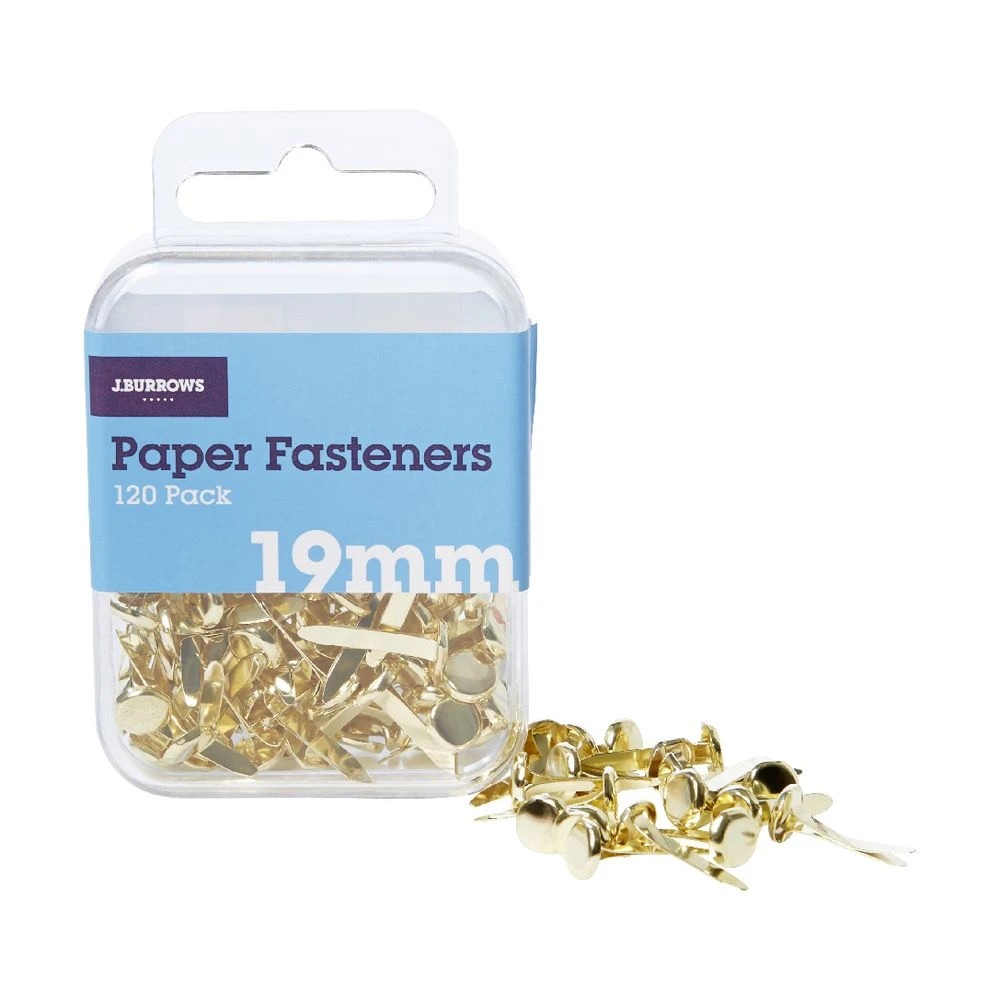 2 J.Burrows 19mm Paper Fasteners Gold 120 Pack, 2 of 3