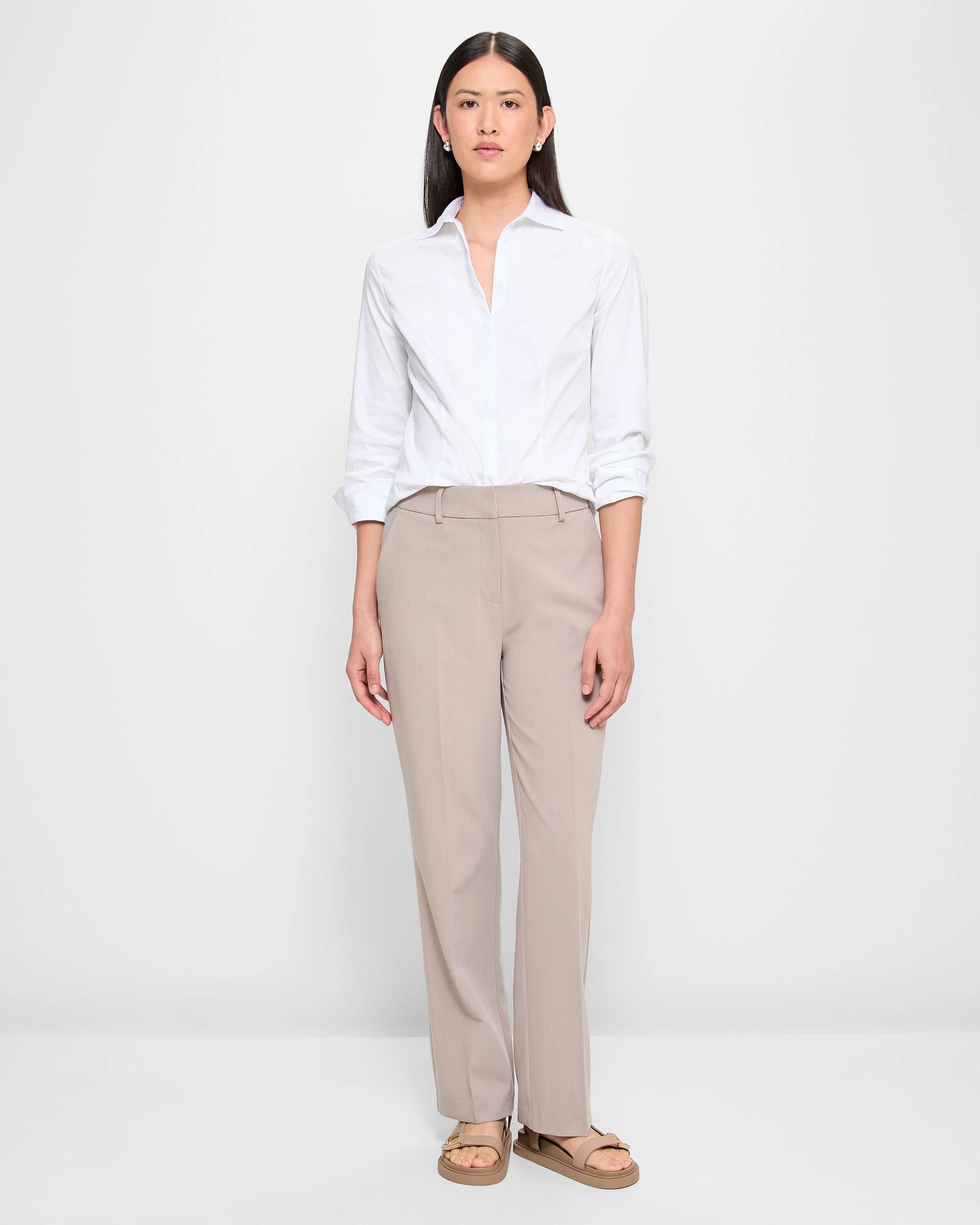 2 Australian Cotton Long Sleeve Fitted Shirt - Preview WHITE, 2 of 9