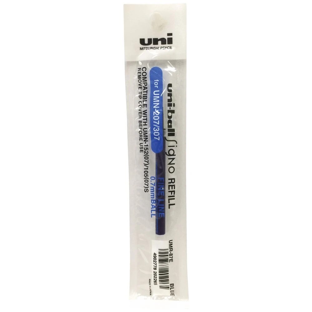 3 Uni-Ball UMR-87E Gel Pen Refill 0.7mm Blue, 3 of 4
