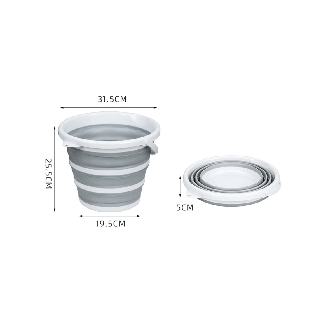 4 BR Home Foldable Silicone Bucket for Home, Hiking, Camping, and Fishing - 10 Litre, 4 of 8