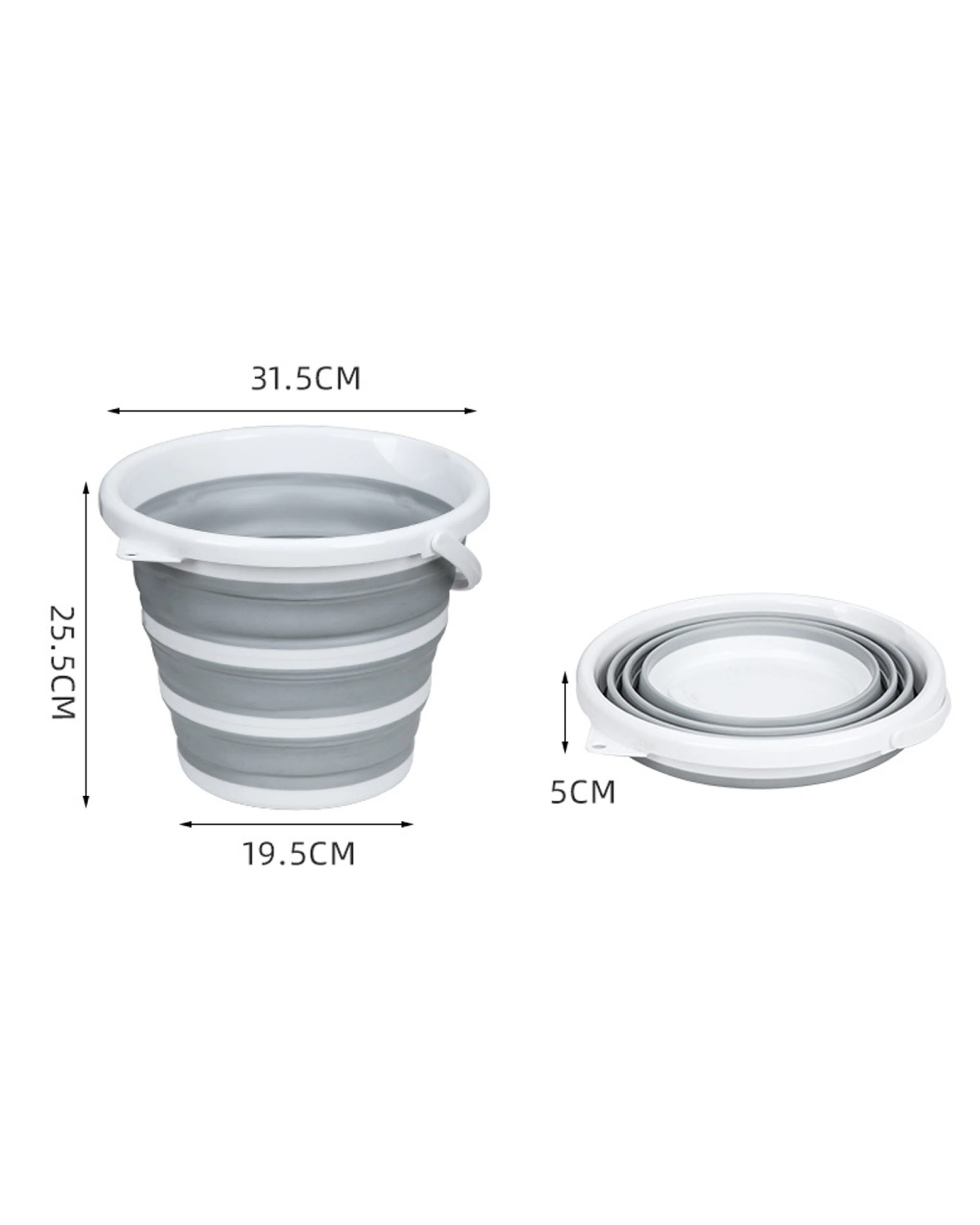 4 BR Home Foldable Silicone Bucket for Home, Hiking, Camping, and Fishing - 10 Litre, 4 of 8