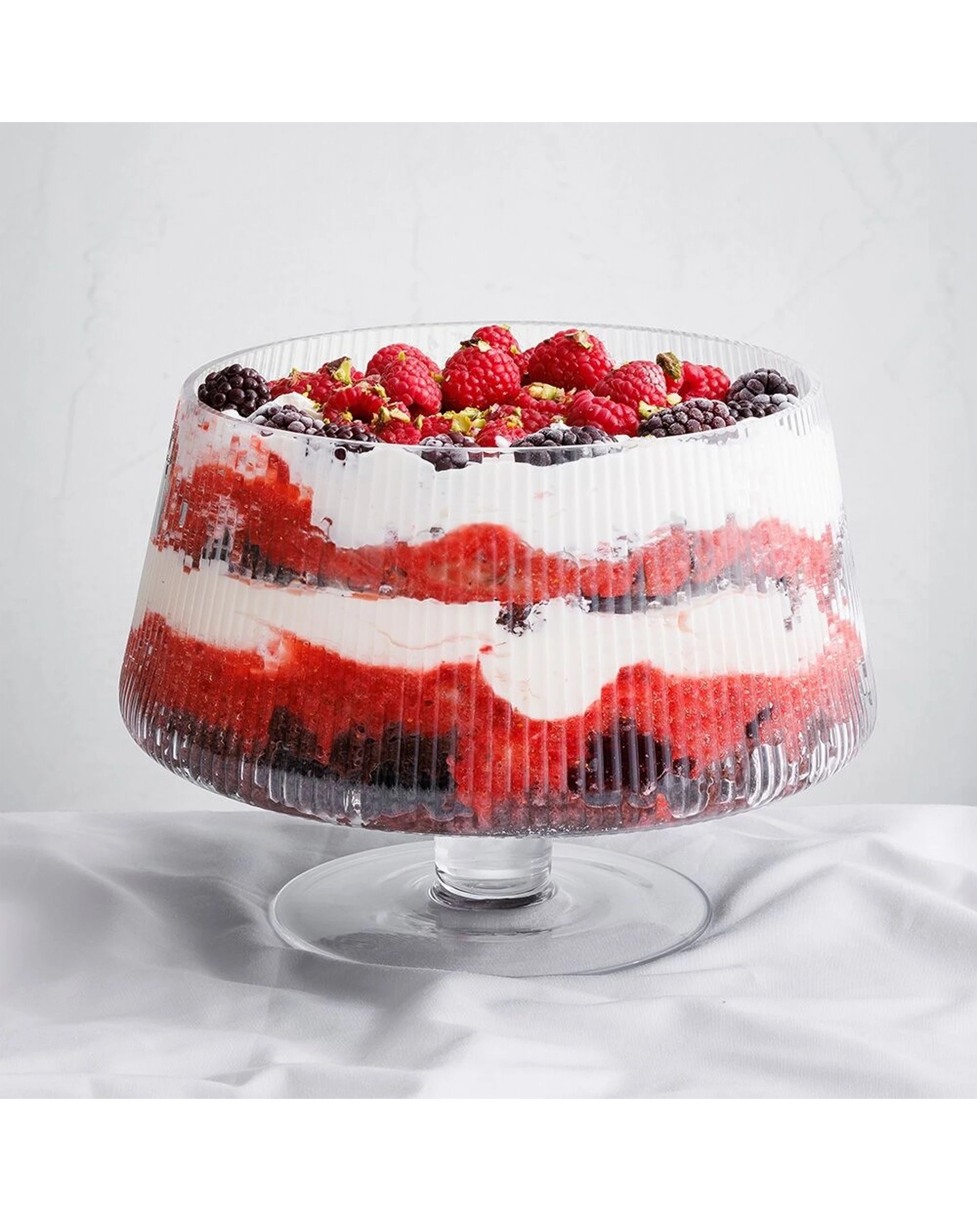 2 Ecology Classic Timeless Soda Glass Trifle Dessert Bowl Ridged - White, 2 of 2