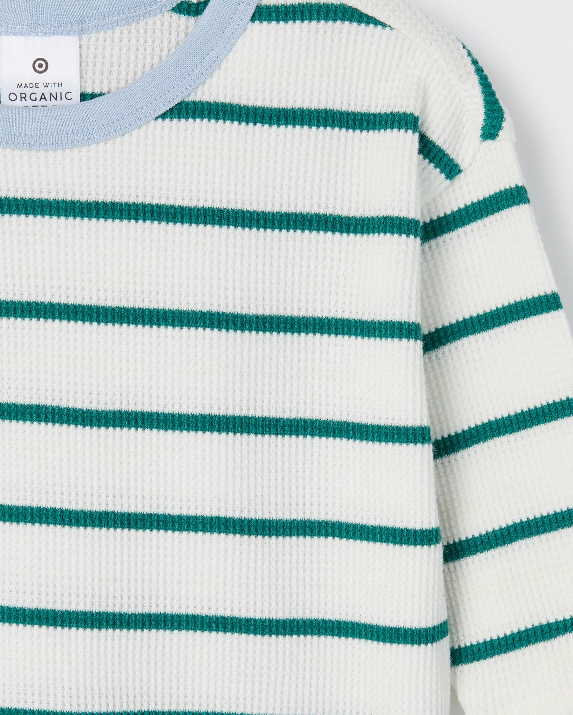 4 Target Baby Baby Organic Cotton 2 Pack Long Sleeve Waffle & Rib T-Shirt CLOUD DANCER STRIPE, 4 of 4