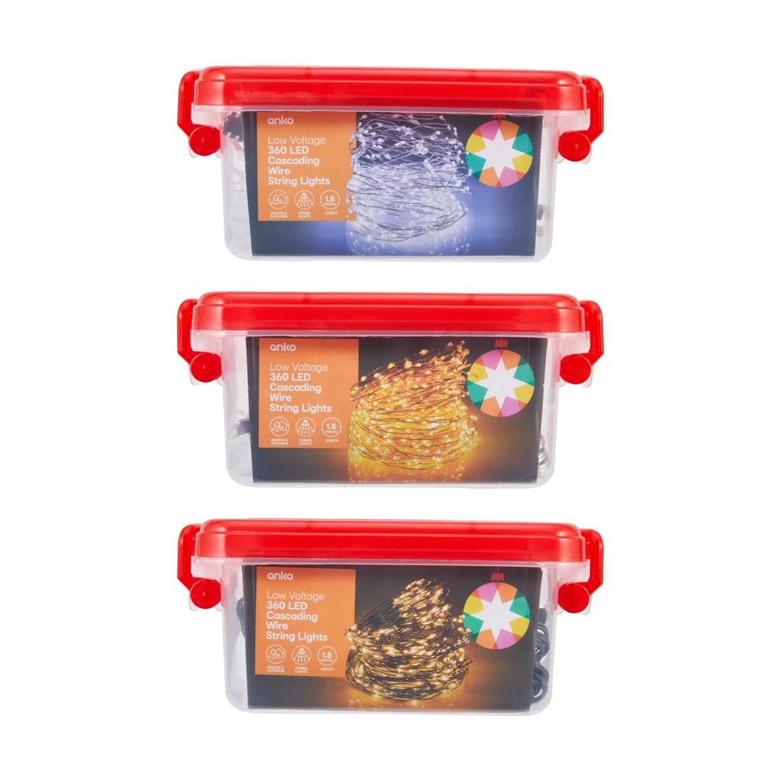 5 Low Voltage 360 LED Cascading Wire String Lights - Assorted, 5 of 6