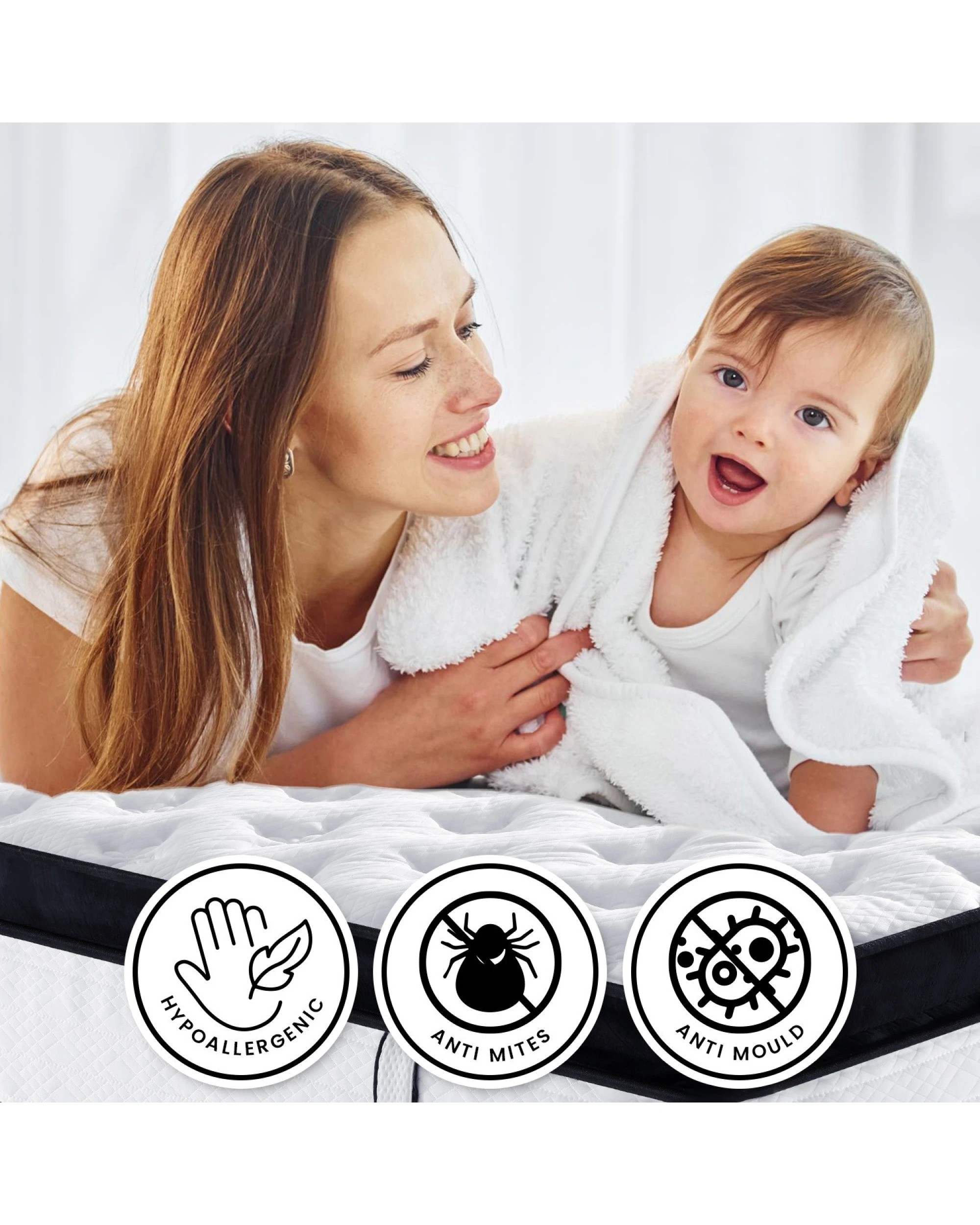 8 Laura Hill Queen Mattress With Euro Top - 32cm, 8 of 10