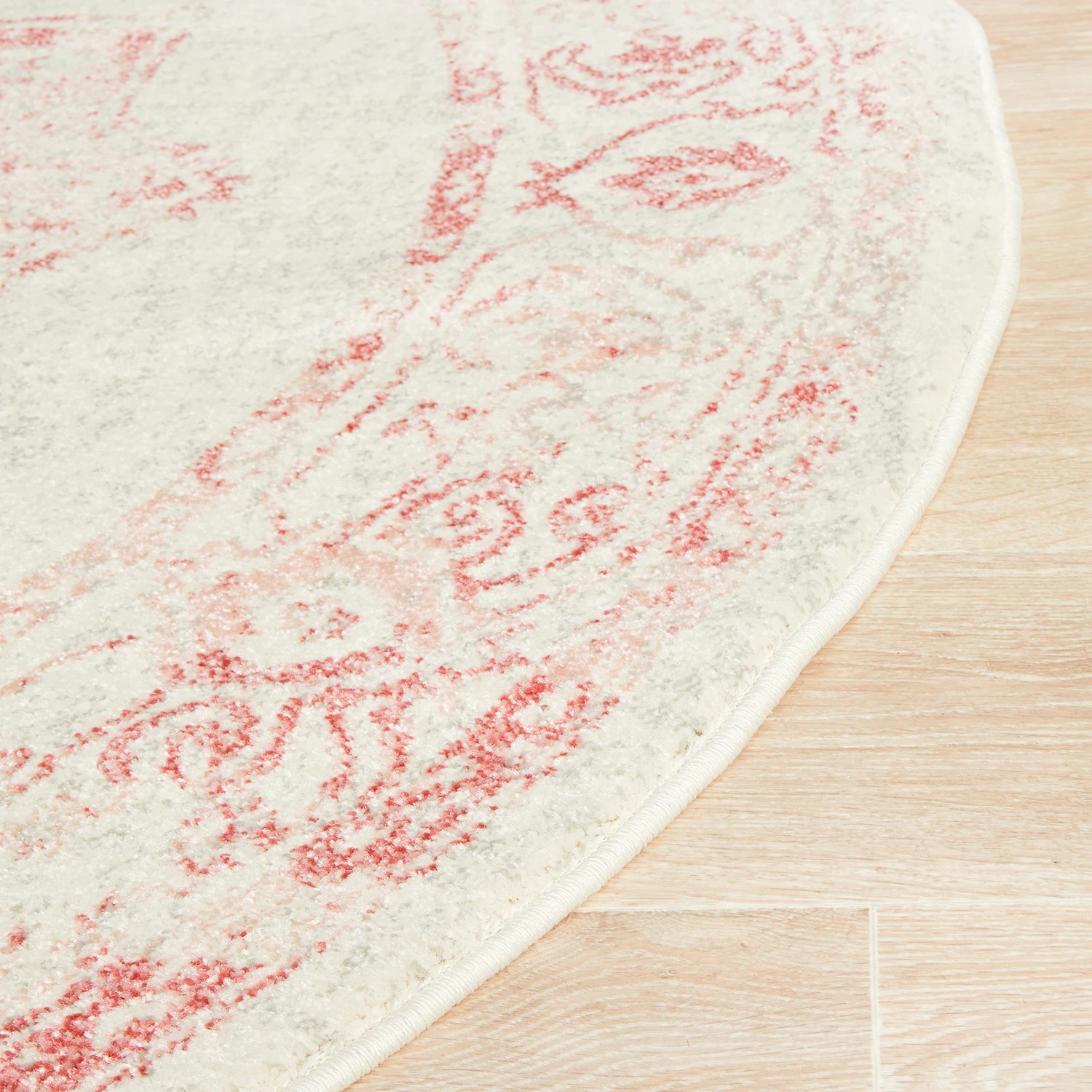 6 Common Ground Rugs Mason 702 240x240cm - Large Round Power Loomed Pet Friendly Rug - Pink, 6 of 7