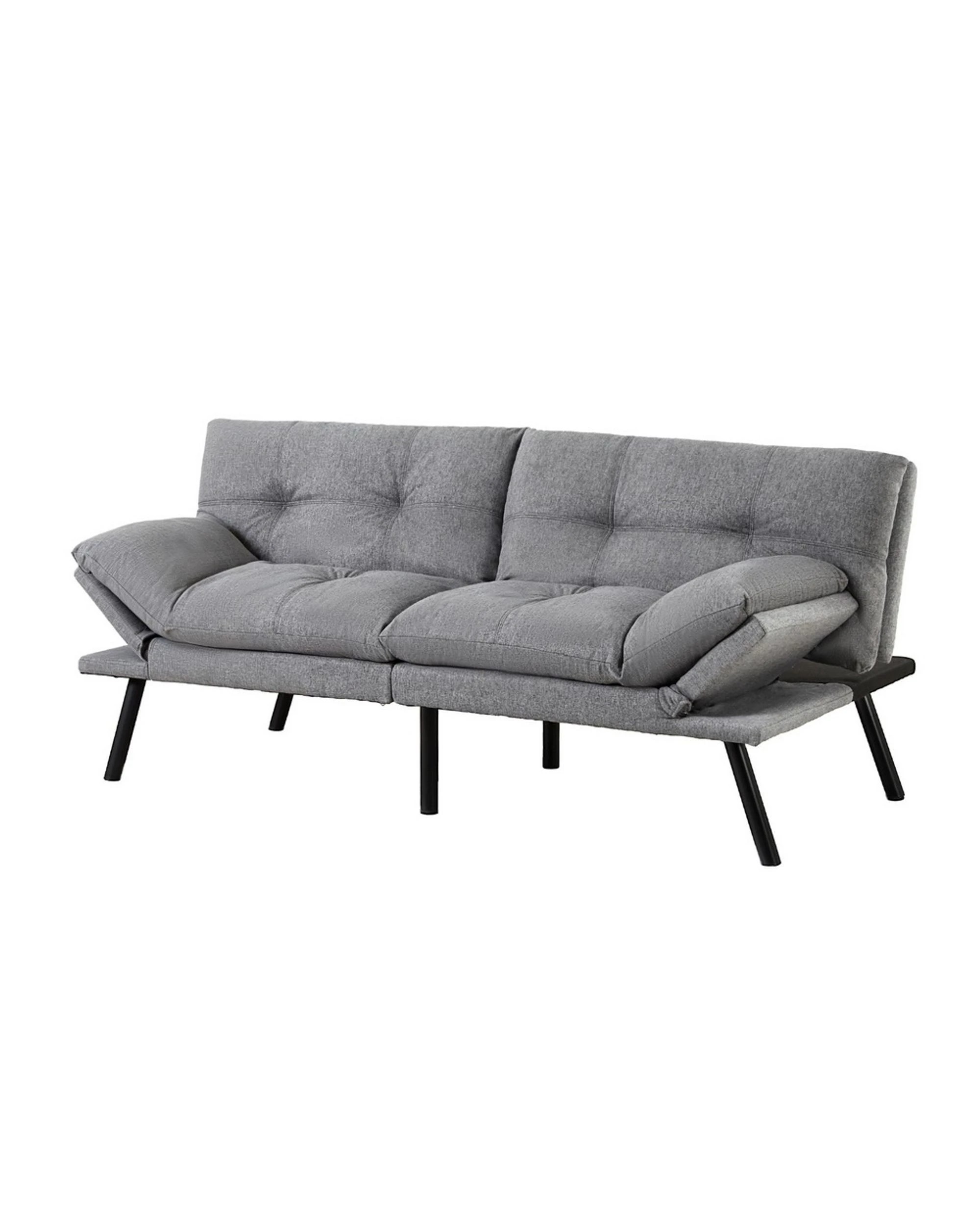1 Artiss Sofa Bed Convertible 3 Seater Couch Recliner Lounge Chair Fabric
 - Grey, 1 of 3