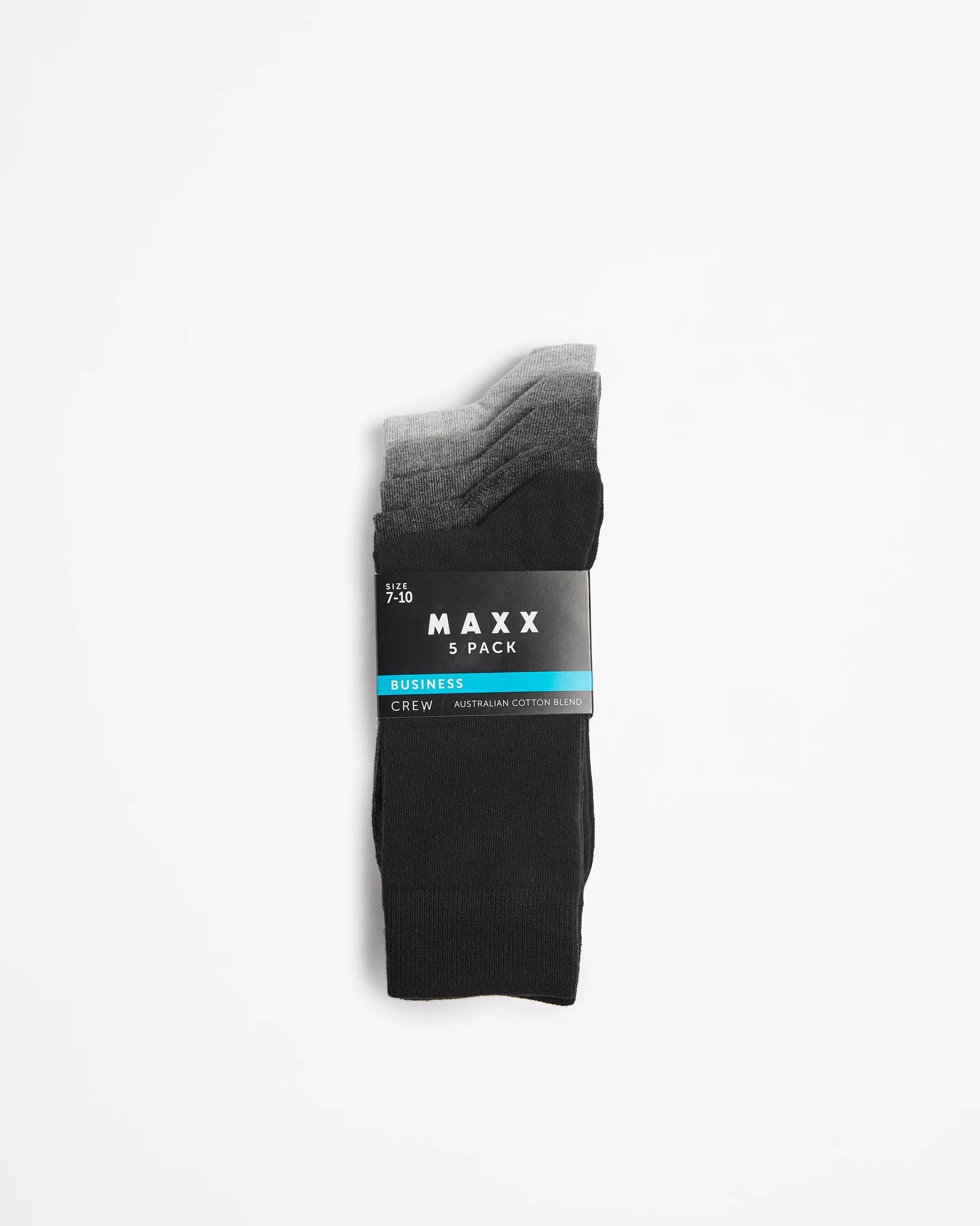 3 Australian Cotton Blend 5 Pack Business Crew Socks - Maxx GREY, 3 of 3