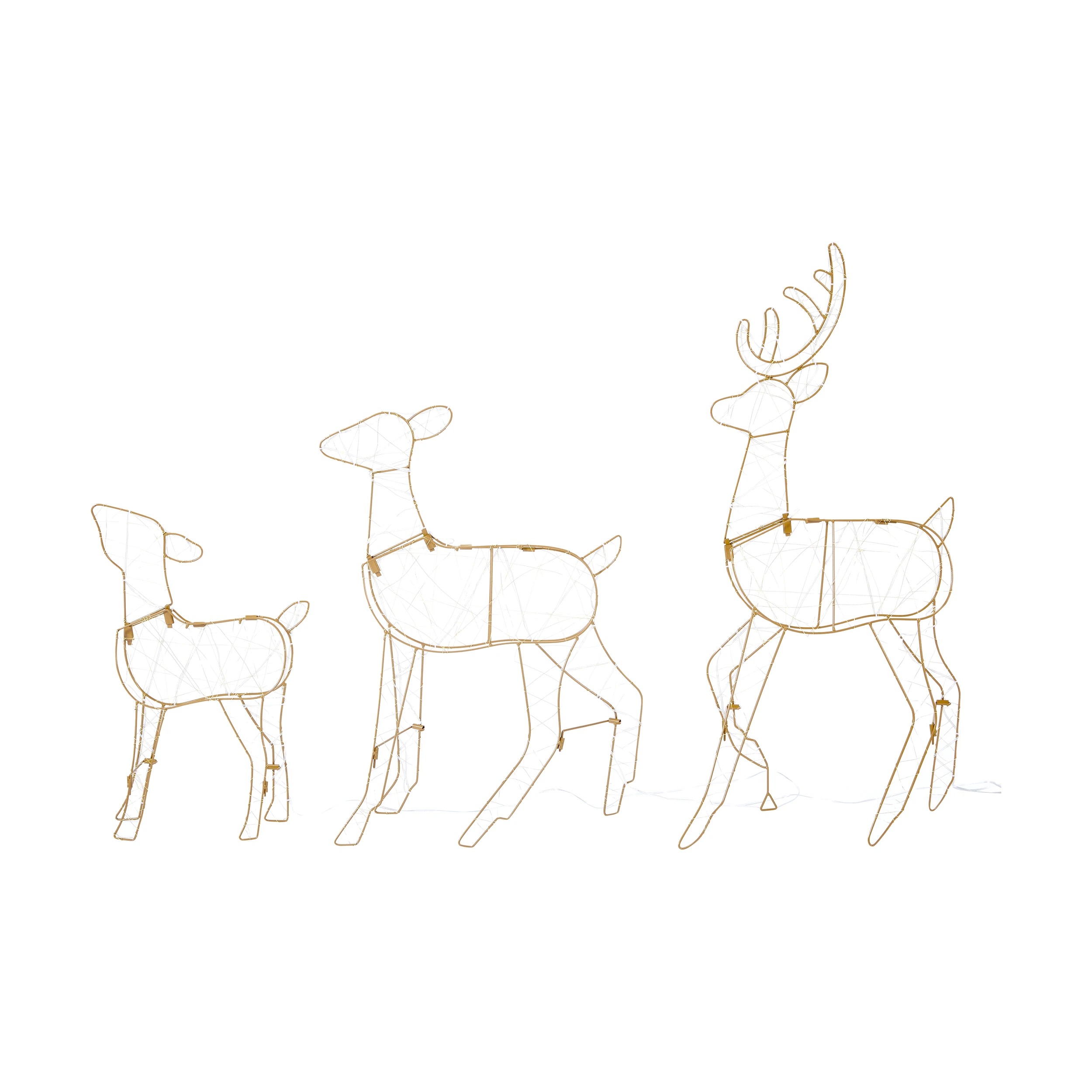 3 3 Pack Solar Powered LED Light Up Standing Reindeer, 3 of 8