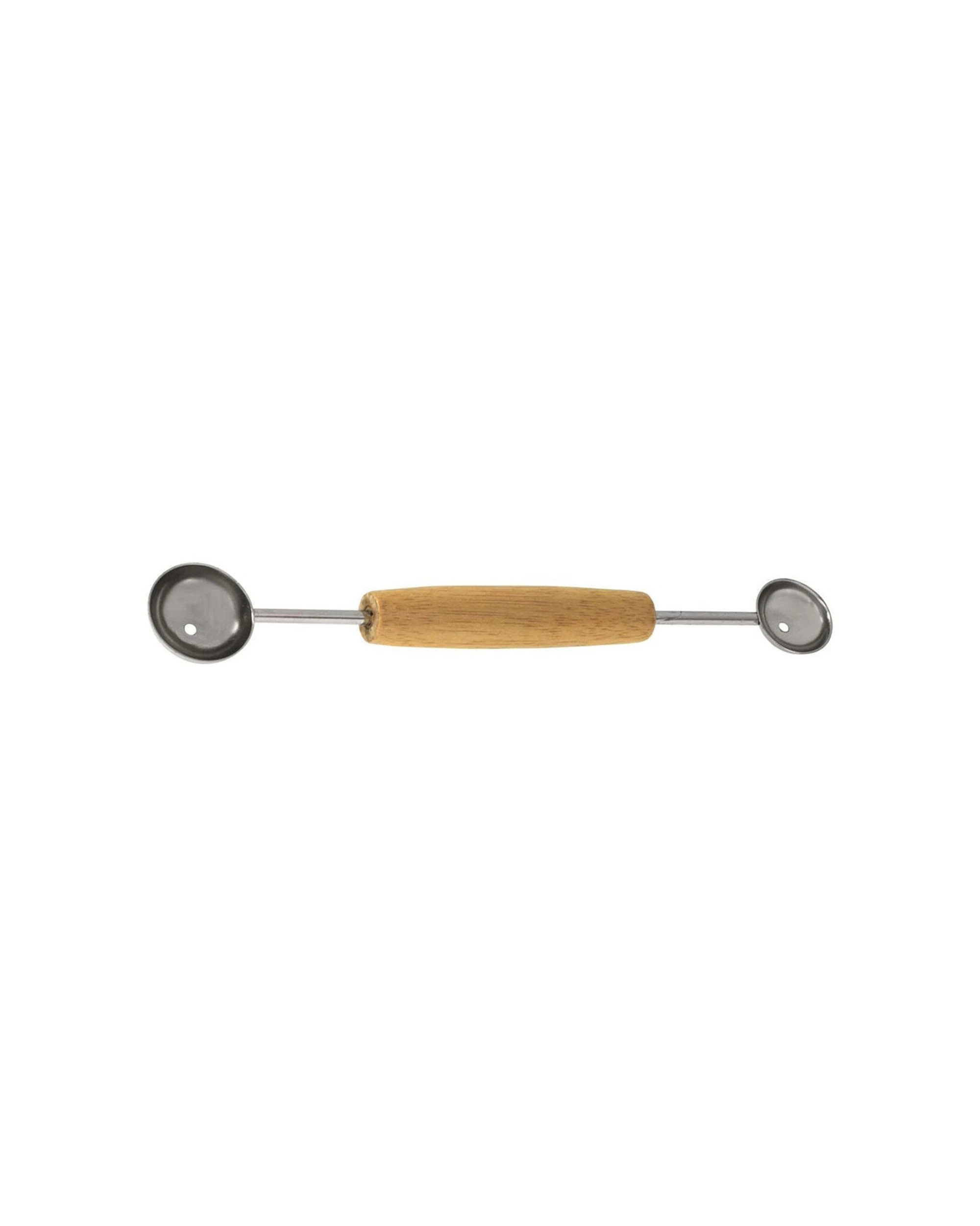 1 Avanti Double Melon Baller Home Kitchen Food Fruit Scooper Wood Handle - Natural, 1 of 1