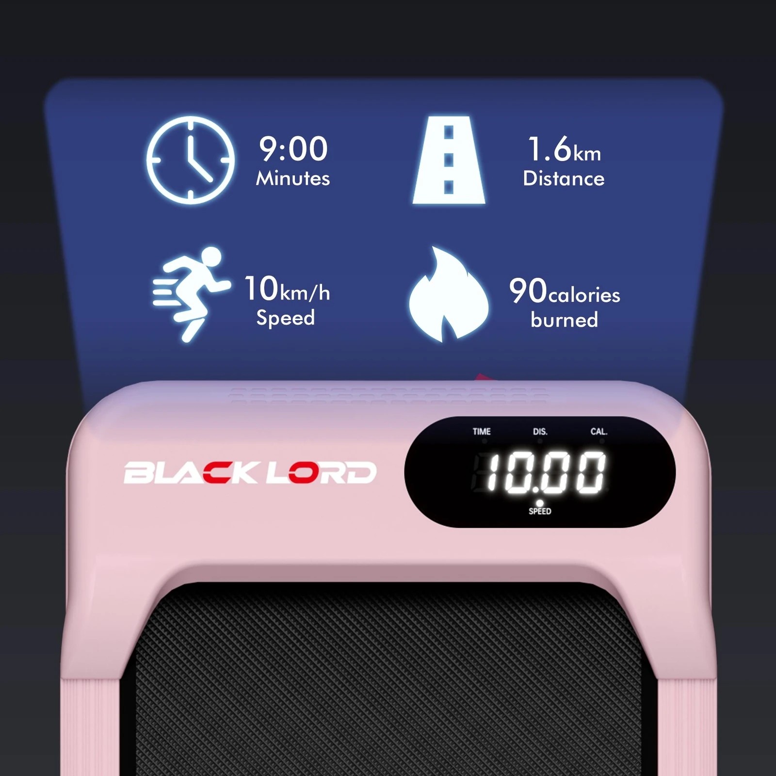 6 Black Lord Treadmill Electric Walking Pad Home Gym Incline Magnetic Remote - Pink, 6 of 10
