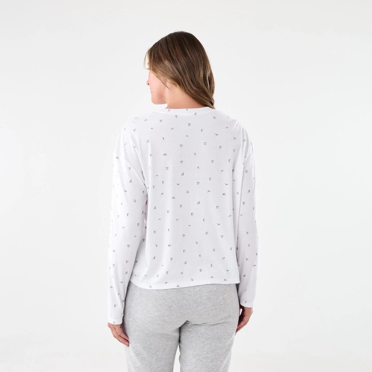 3 Long Sleeve Comfort Rib Top Sm Ditsy W, 3 of 5