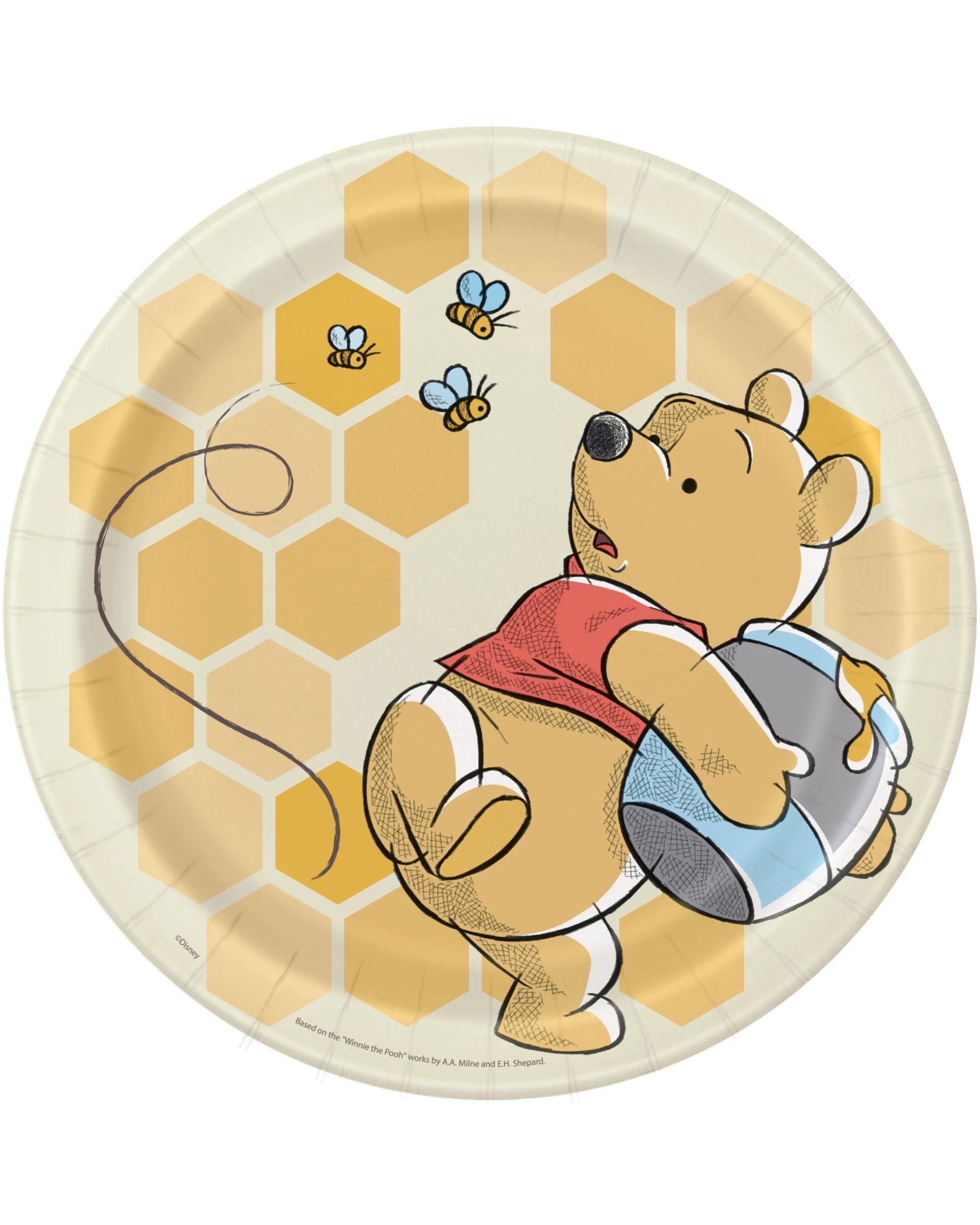 1 Disney Winnie the Pooh Honeycomb Large Paper Plates Pack of 8, 1 of 1