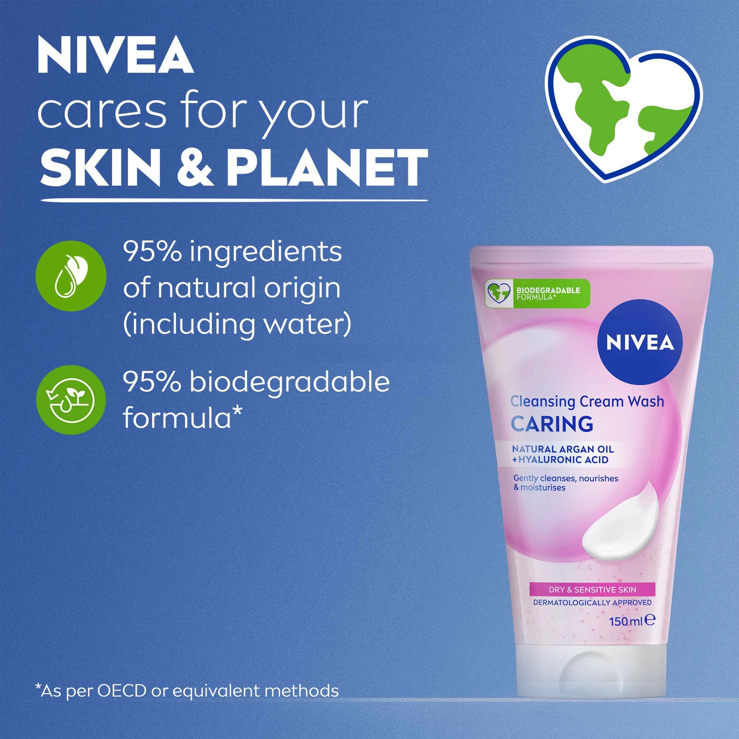 6 Nivea Gentle Cleansing Cream Wash 150ml - Almond Oil and Hydramine, 6 of 10