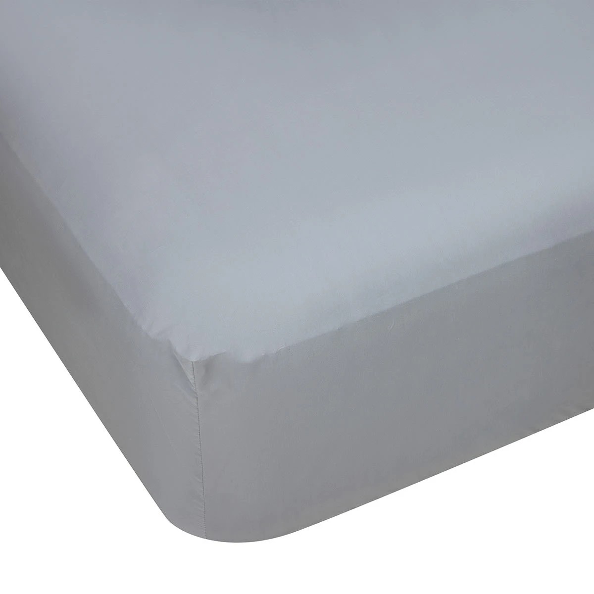 1 225 Thread Count Cotton Rich Fitted Sheet - Double Bed, Grey, 1 of 3