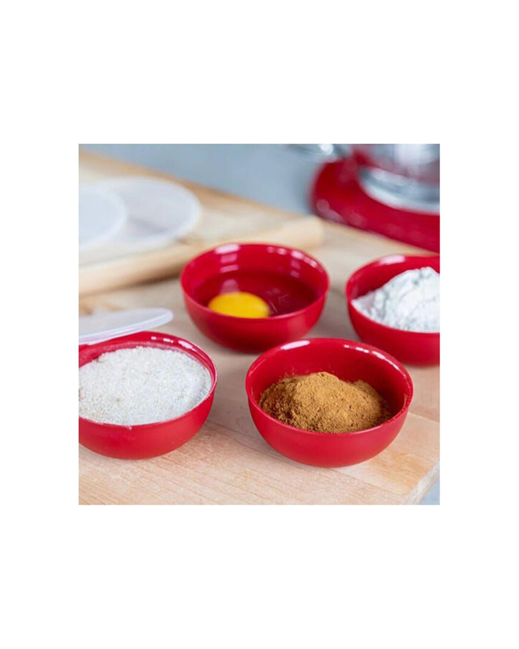5 KitchenAid 4pc Pinch Food Storage Container Bowls With Lids 4oz Capacity - Red, 5 of 5