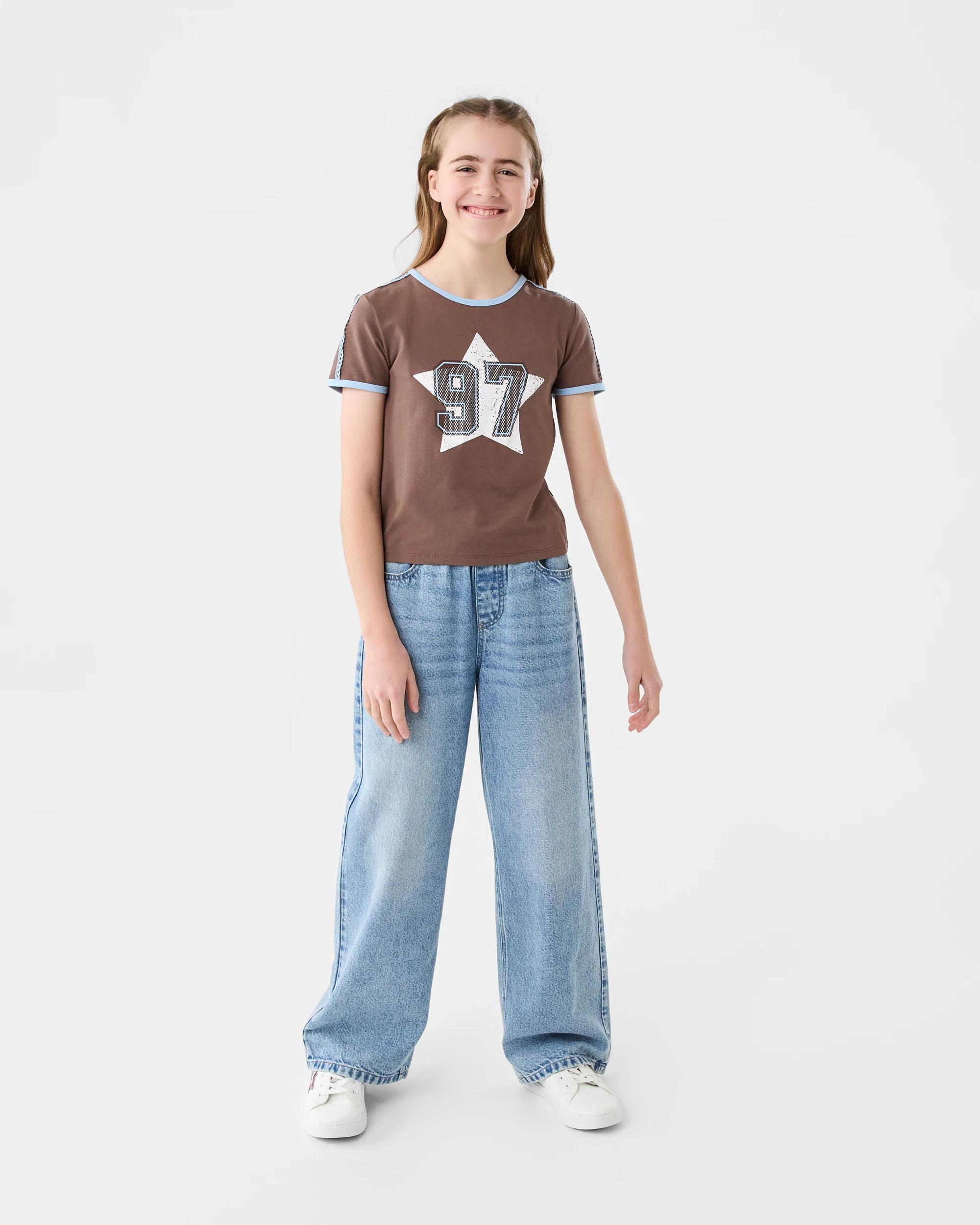 6 Short Sleeve Ringer T-shirt Brwn Star, 6 of 7