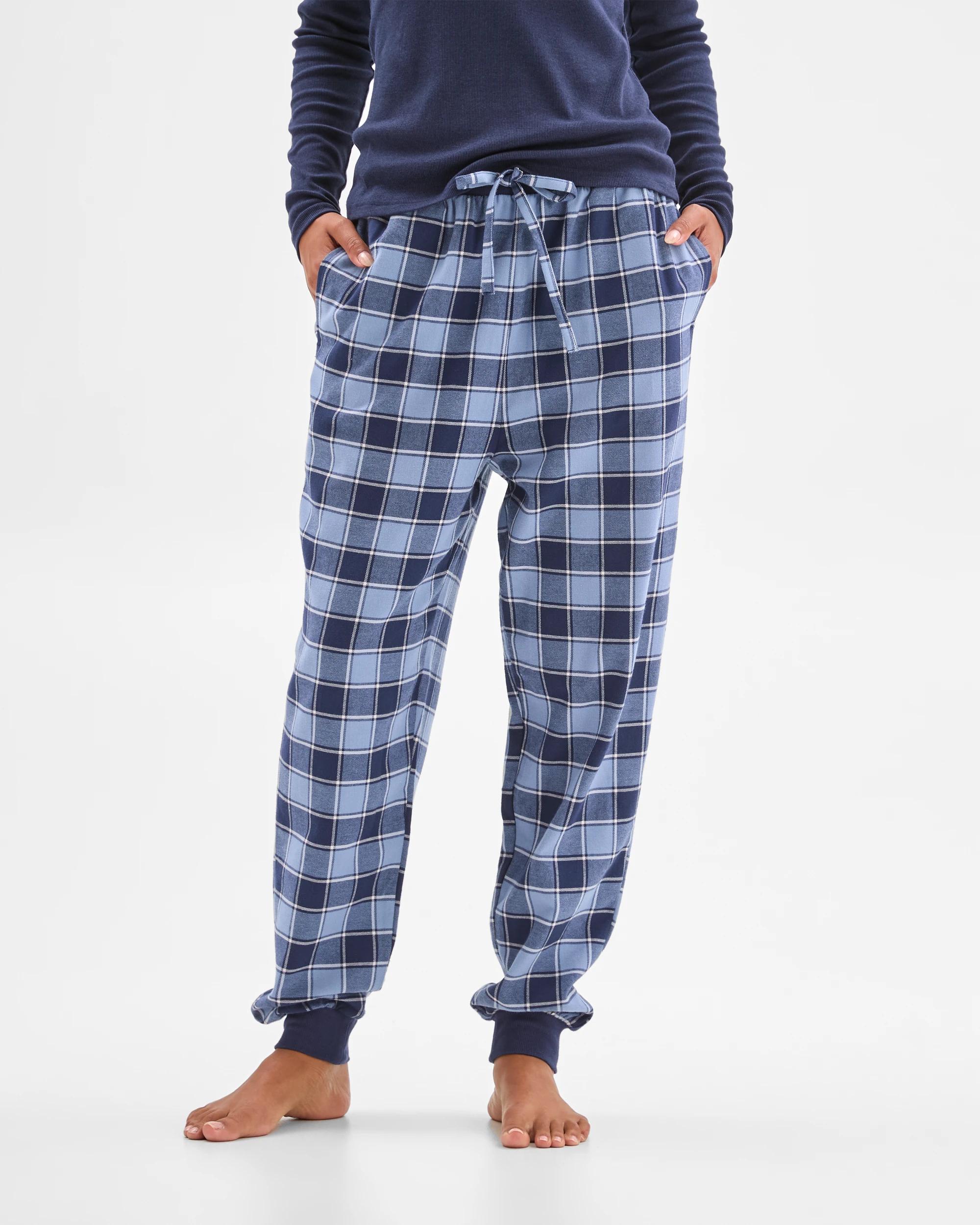 3 Target Woman Australian Cotton Flannelette Jogger Sleep Pants NAVY BUFFALO CHECK, 3 of 6