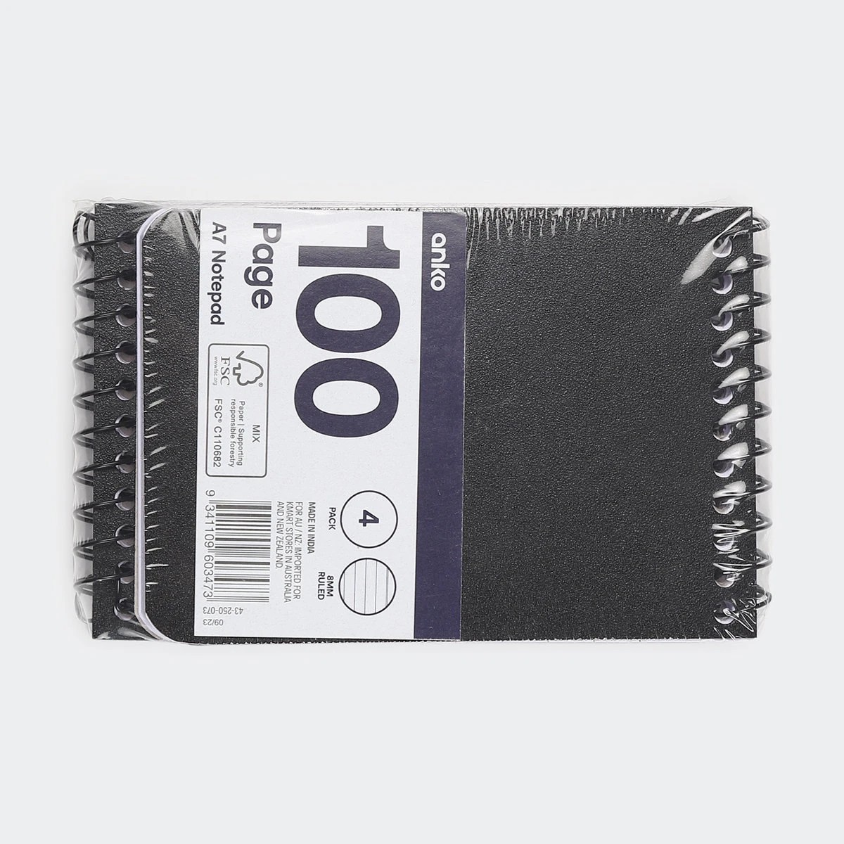 6 4 Pack A7 Notepad - Black, 6 of 6