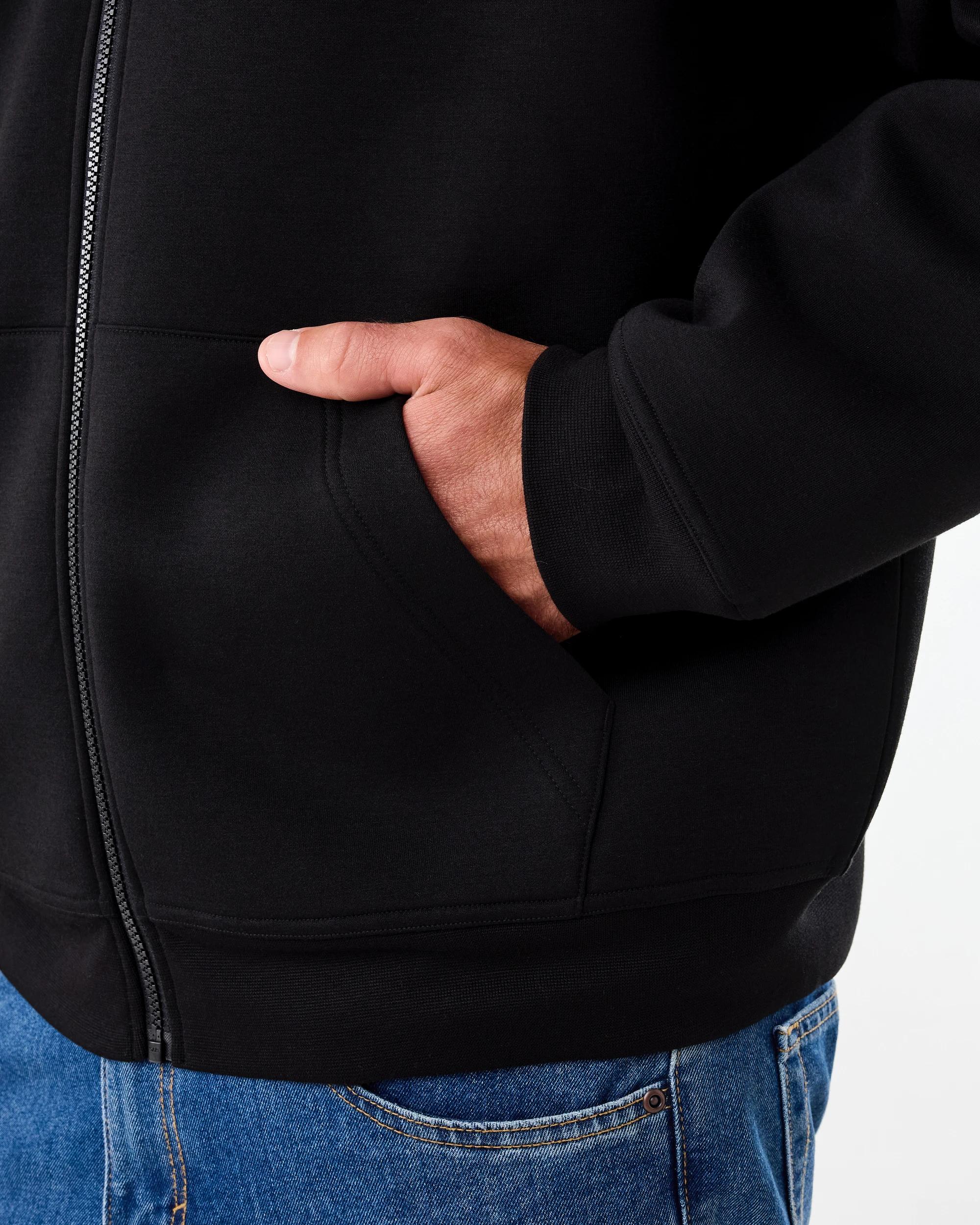 8 Oversized Scuba Zip Through Sweatshirt Black, 8 of 8