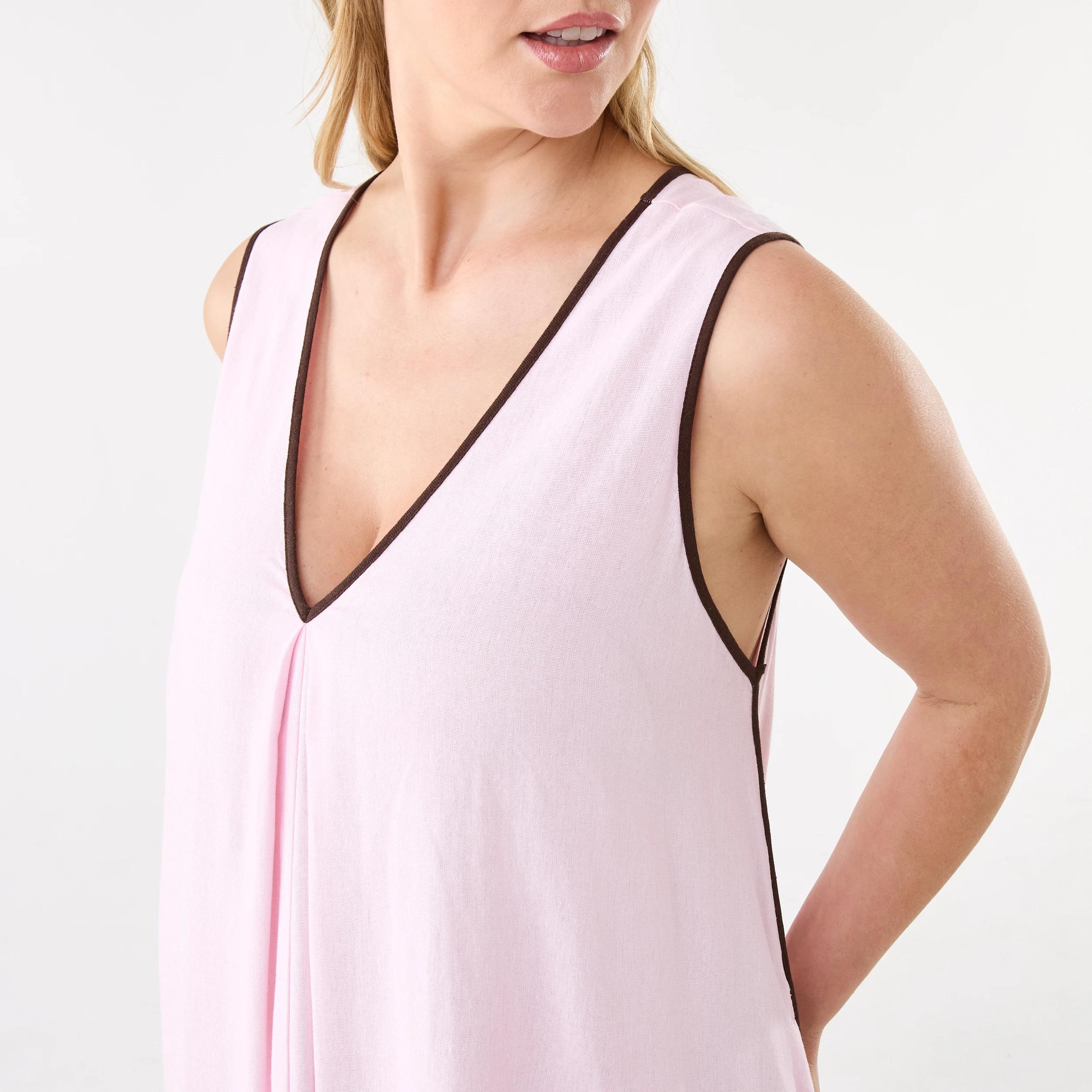 5 Sleeveless Trim Detail Maxi Dress Chery Pink, 5 of 10