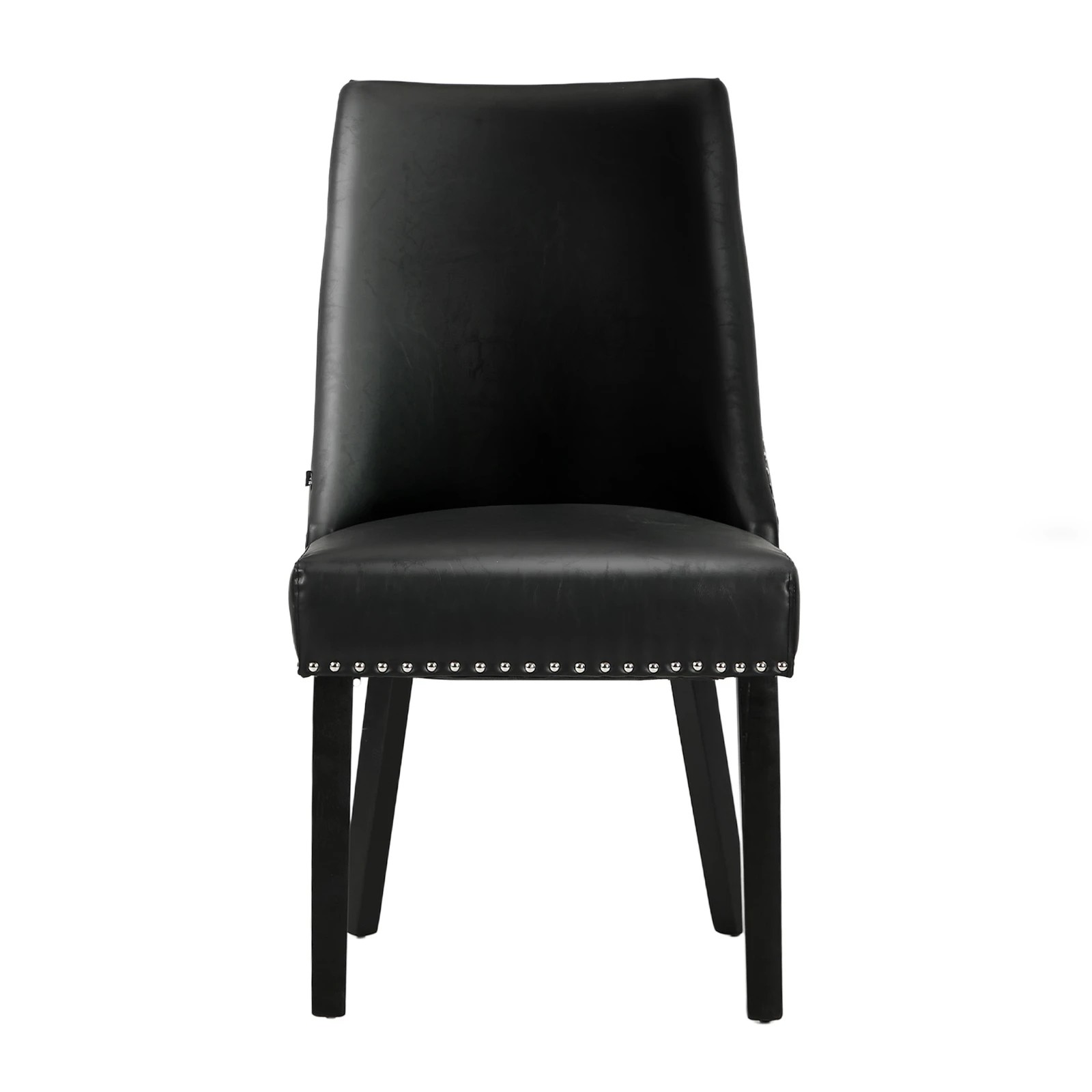 6 Oikiture 2PCs PU Leather Dining Chair Kitchen Padded Seat Winglet Design - Black, 6 of 9